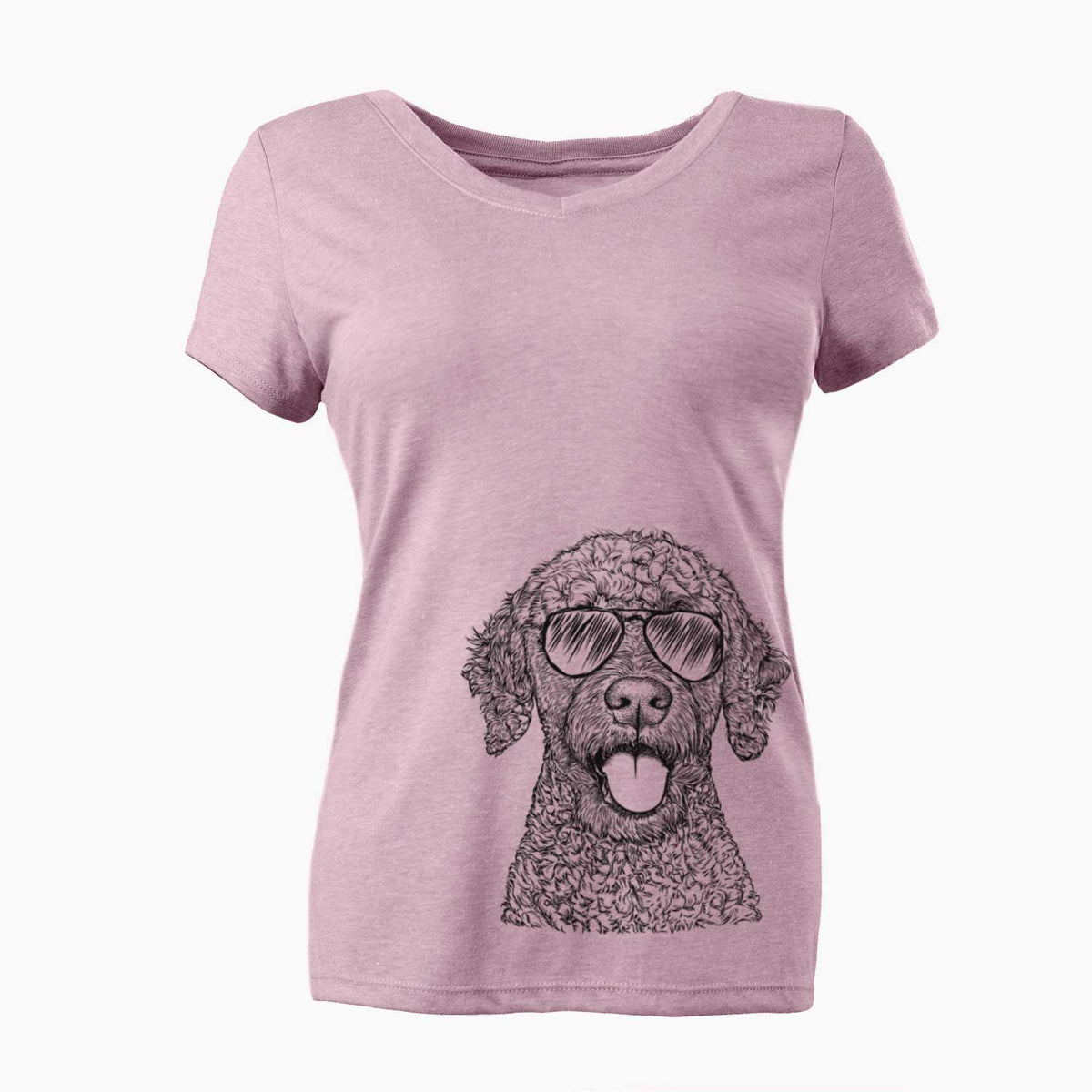 Aviator Reina the Spanish Water Dog - Women's V-neck Shirt