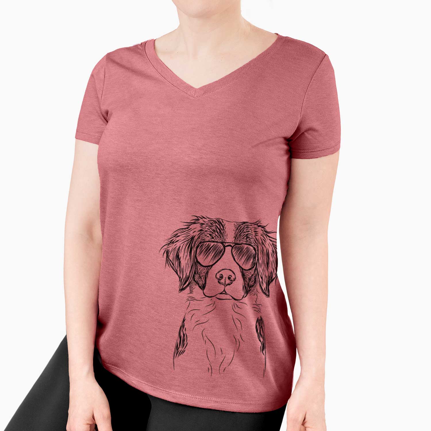 Aviator Remi the Brittany - Women's V-neck Shirt