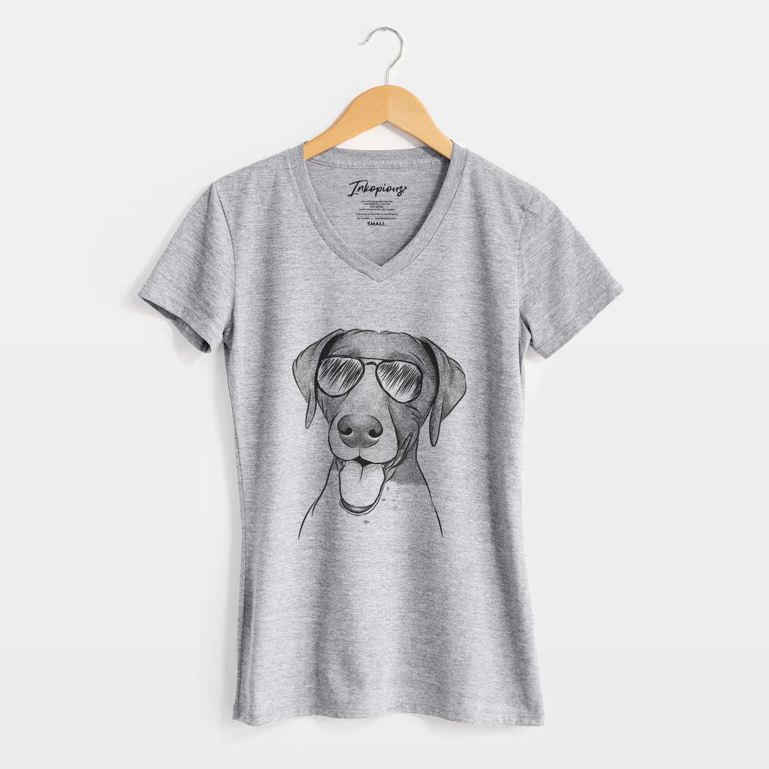 Aviator Remi the German Shorthaired Pointer - Women's V-neck Shirt