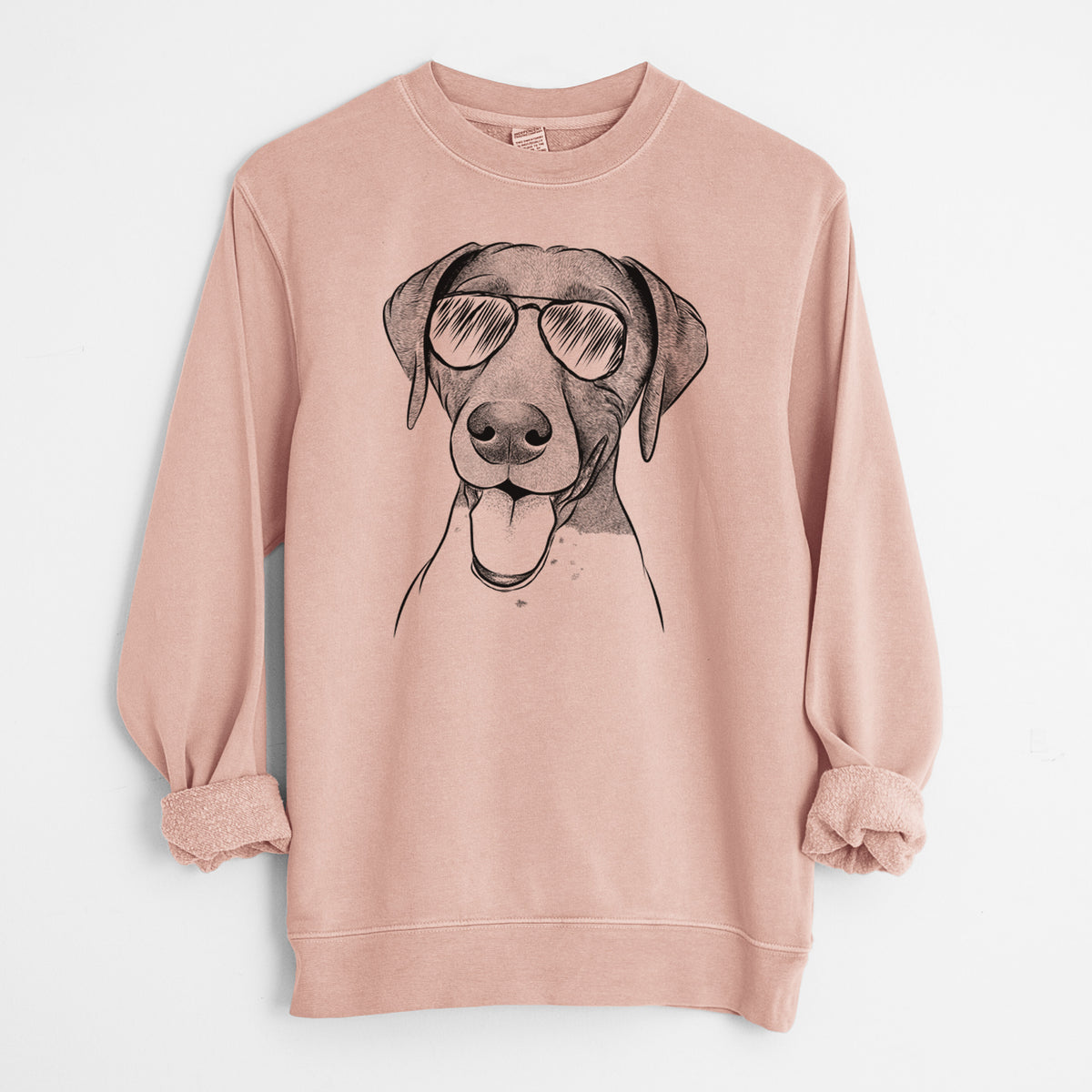 Aviator Remi the German Shorthaired Pointer - Unisex Pigment Dyed Crew Sweatshirt
