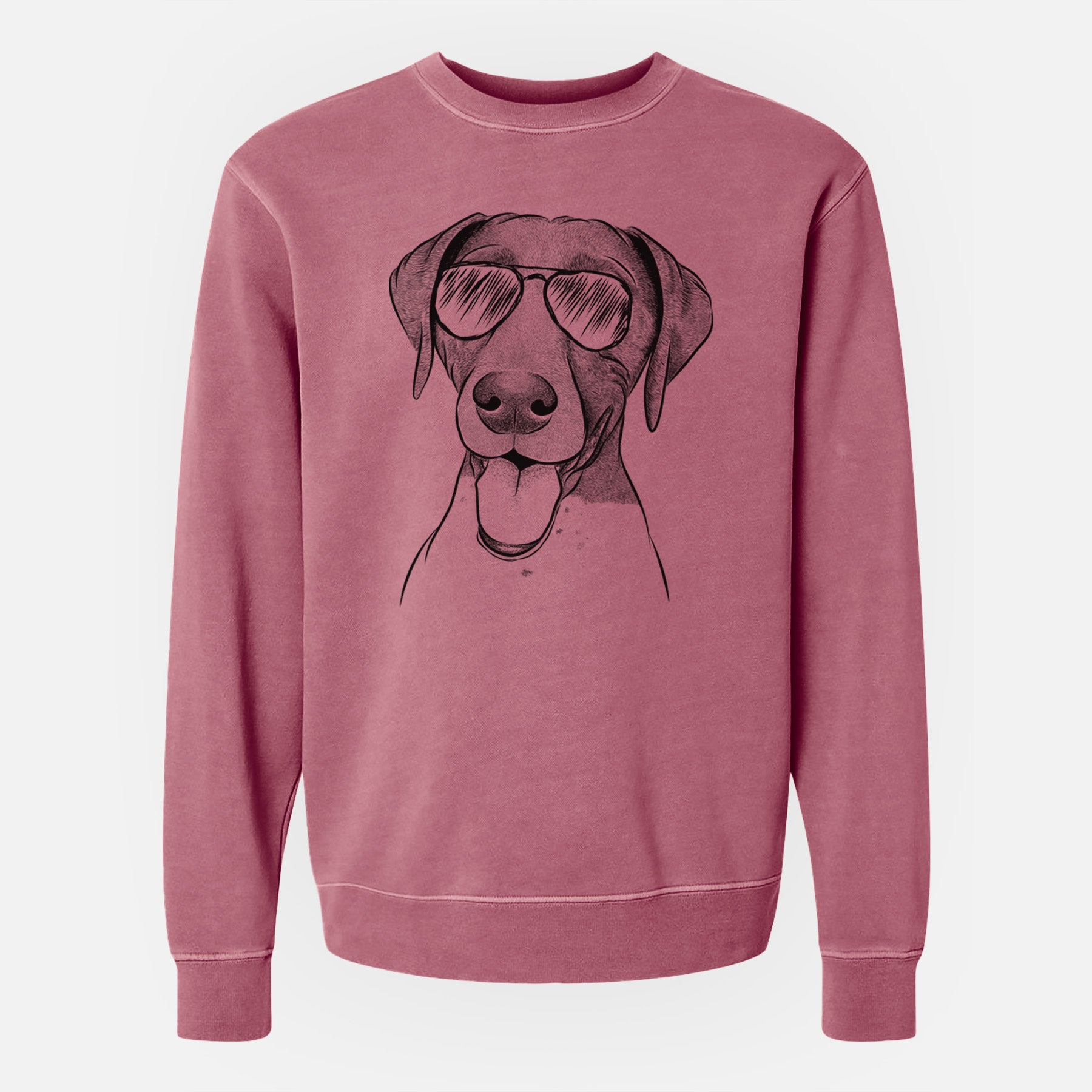 Aviator Remi the German Shorthaired Pointer - Unisex Pigment Dyed Crew Sweatshirt