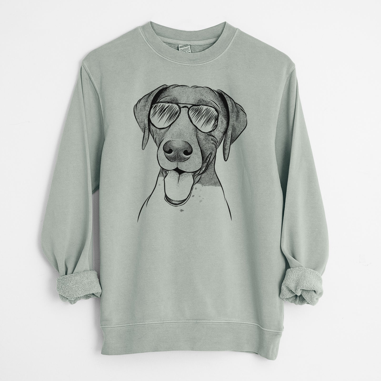 Aviator Remi the German Shorthaired Pointer - Unisex Pigment Dyed Crew Sweatshirt