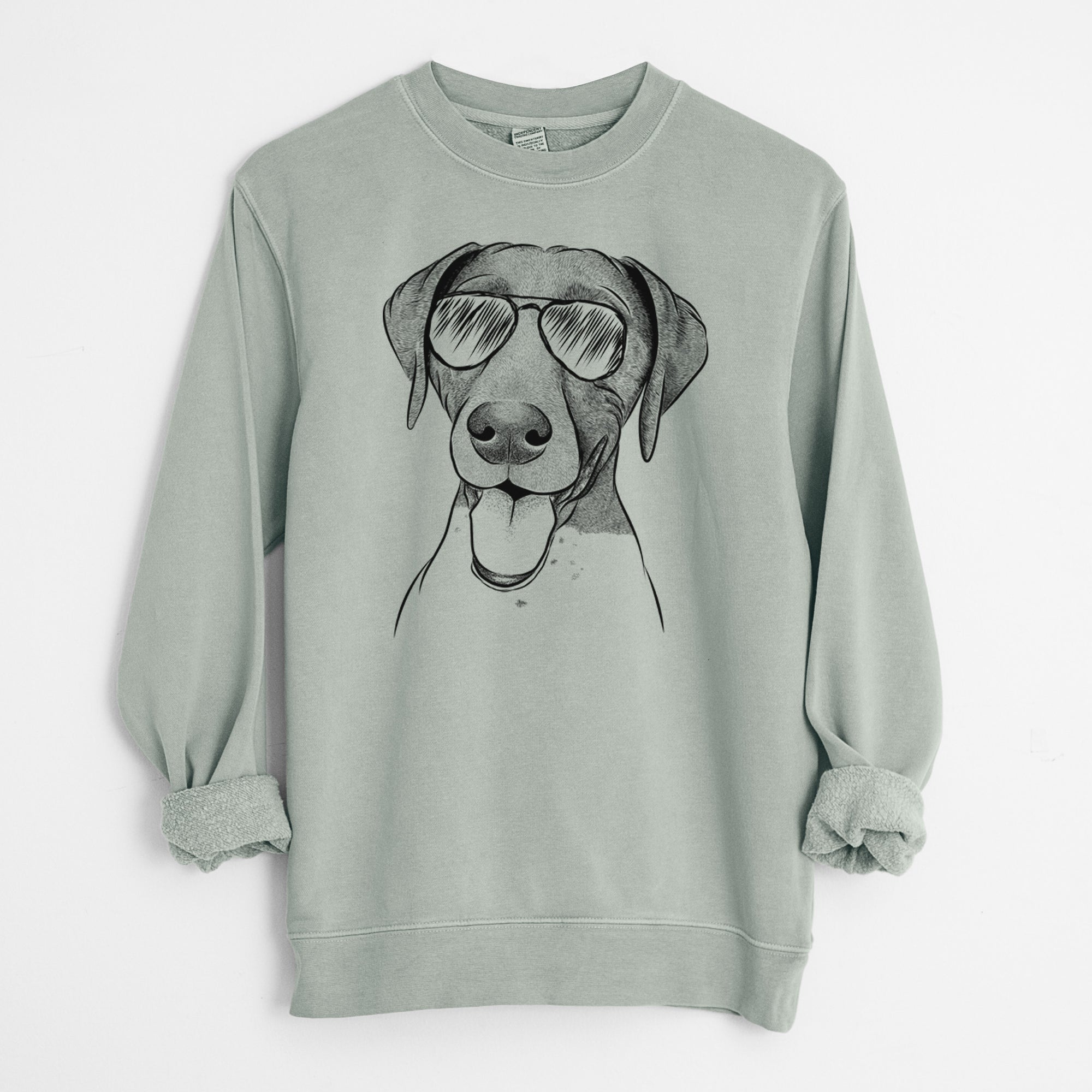 Aviator Remi the German Shorthaired Pointer - Unisex Pigment Dyed Crew Sweatshirt