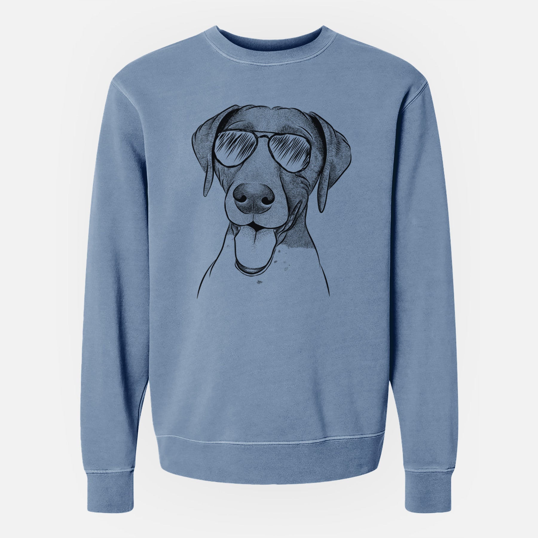 Aviator Remi the German Shorthaired Pointer - Unisex Pigment Dyed Crew Sweatshirt