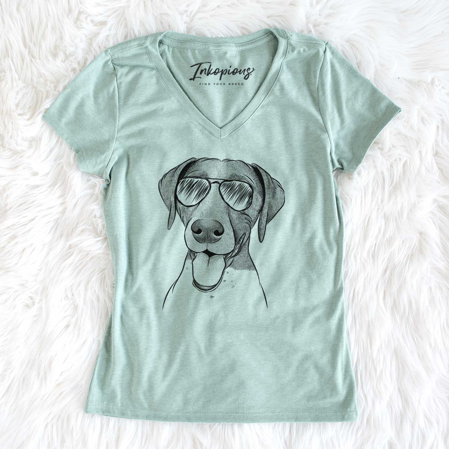 Aviator Remi the German Shorthaired Pointer - Women's V-neck Shirt