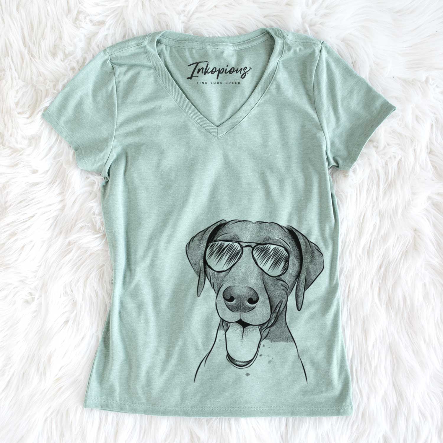 Aviator Remi the German Shorthaired Pointer - Women's V-neck Shirt