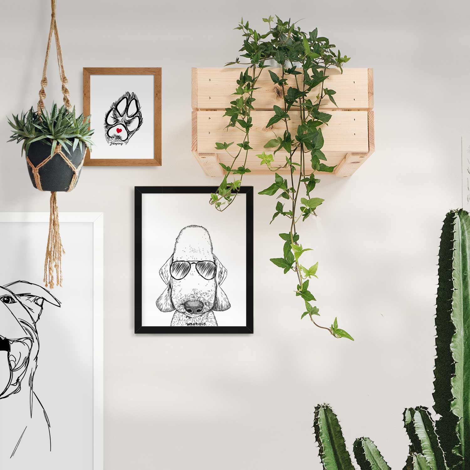 Remington the Bedlington Terrier Art Print