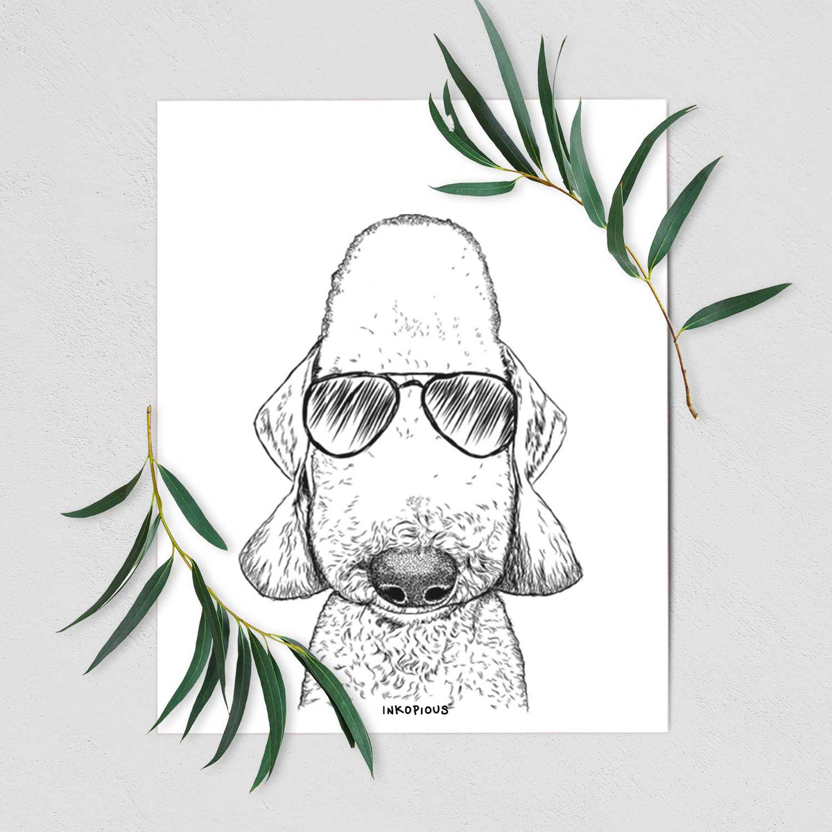 Remington the Bedlington Terrier Art Print