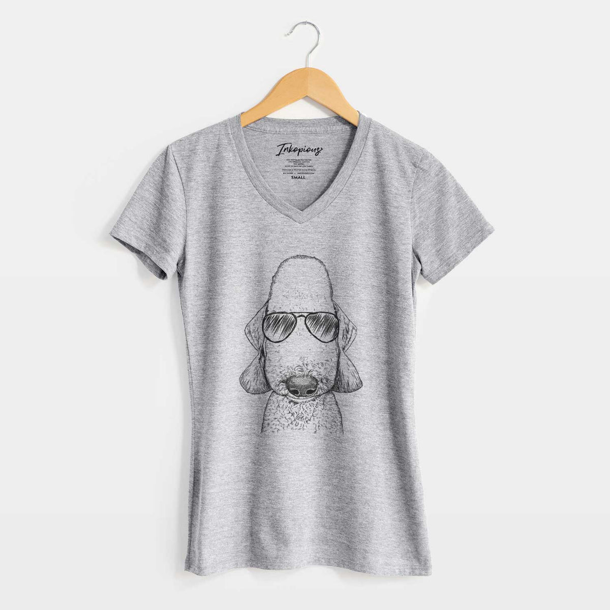 Aviator Remington the Bedlington Terrier - Women's V-neck Shirt