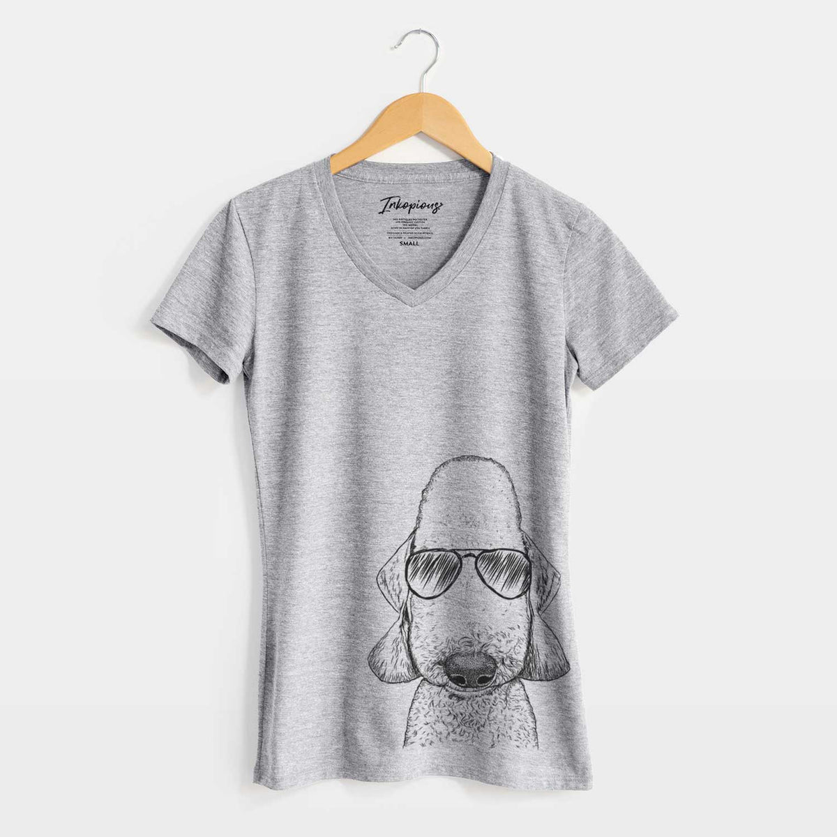 Aviator Remington the Bedlington Terrier - Women's V-neck Shirt