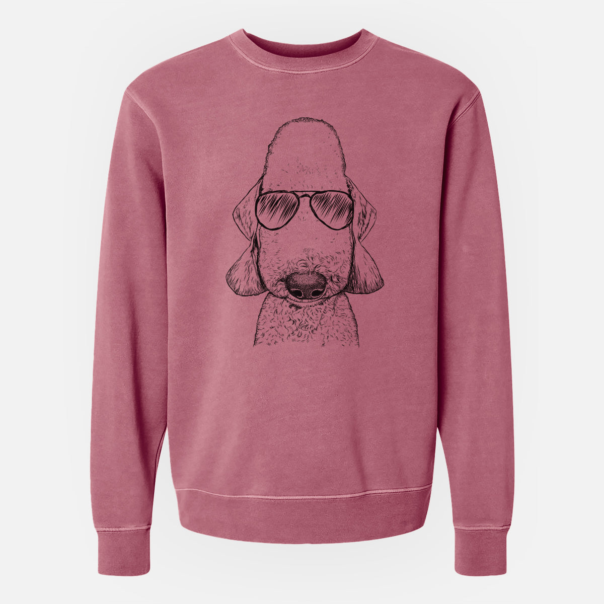 Aviator Remington the Bedlington Terrier - Unisex Pigment Dyed Crew Sweatshirt