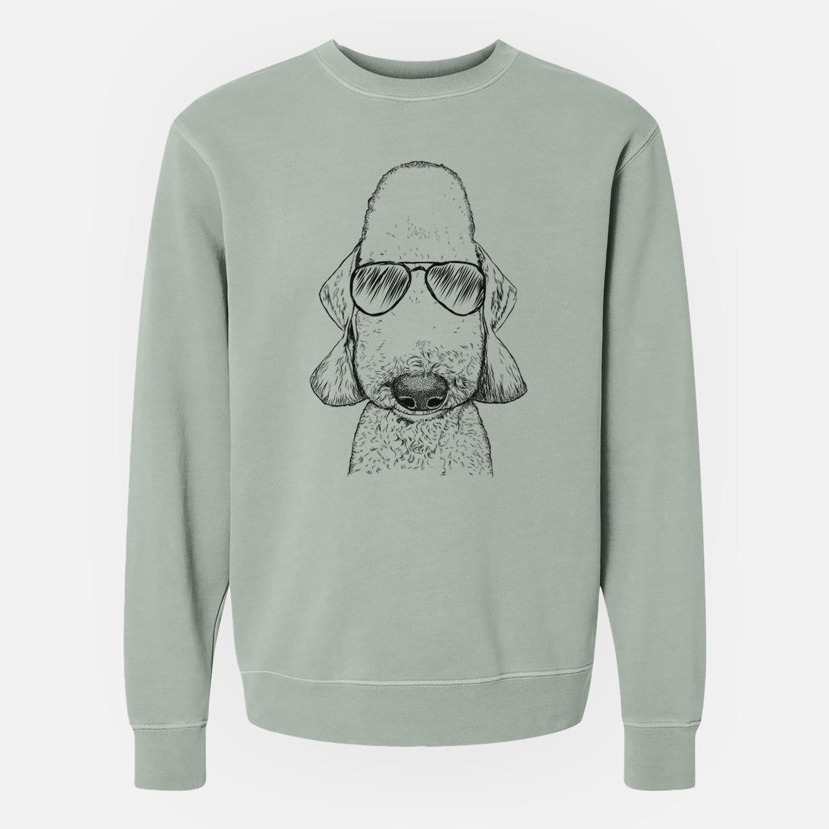Aviator Remington the Bedlington Terrier - Unisex Pigment Dyed Crew Sweatshirt