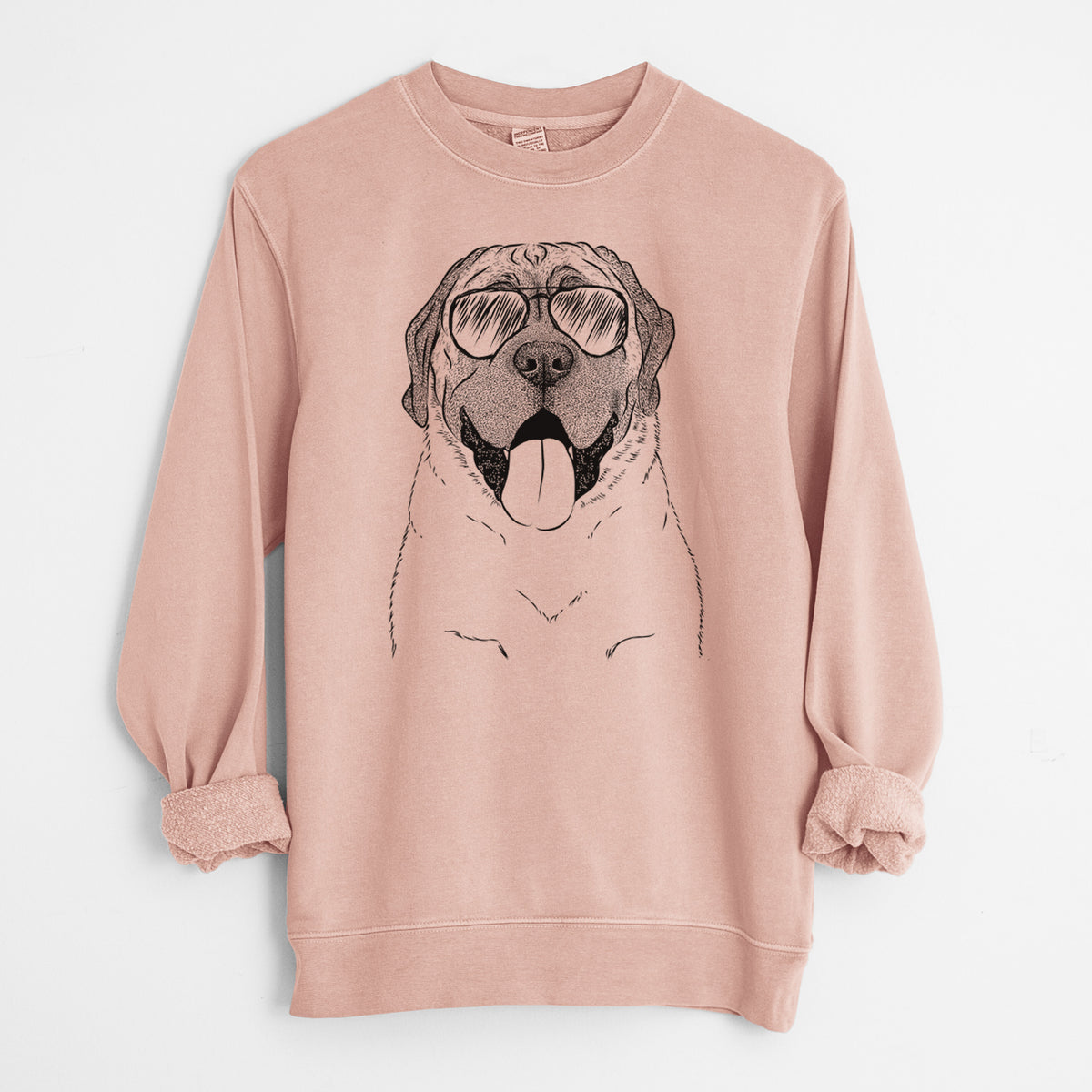 Aviator Remmie the English Mastiff - Unisex Pigment Dyed Crew Sweatshirt