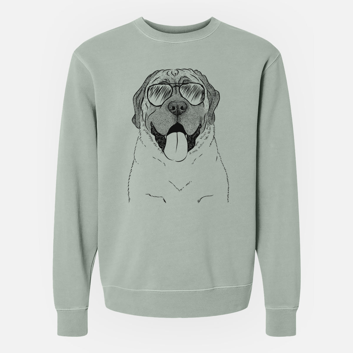 Aviator Remmie the English Mastiff - Unisex Pigment Dyed Crew Sweatshirt