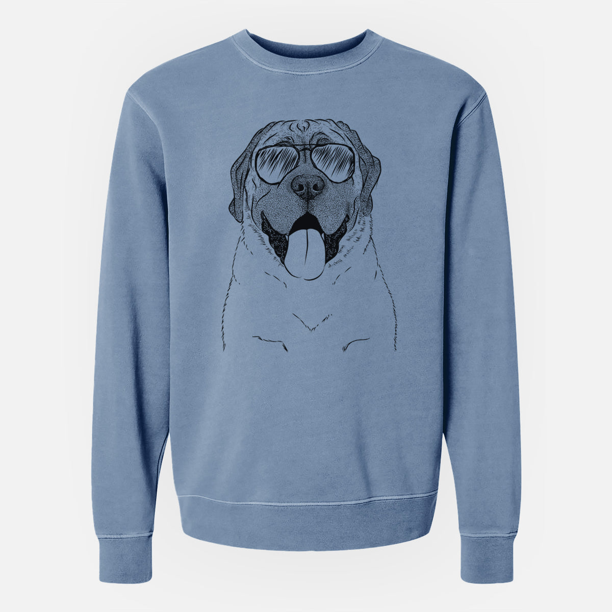 Aviator Remmie the English Mastiff - Unisex Pigment Dyed Crew Sweatshirt