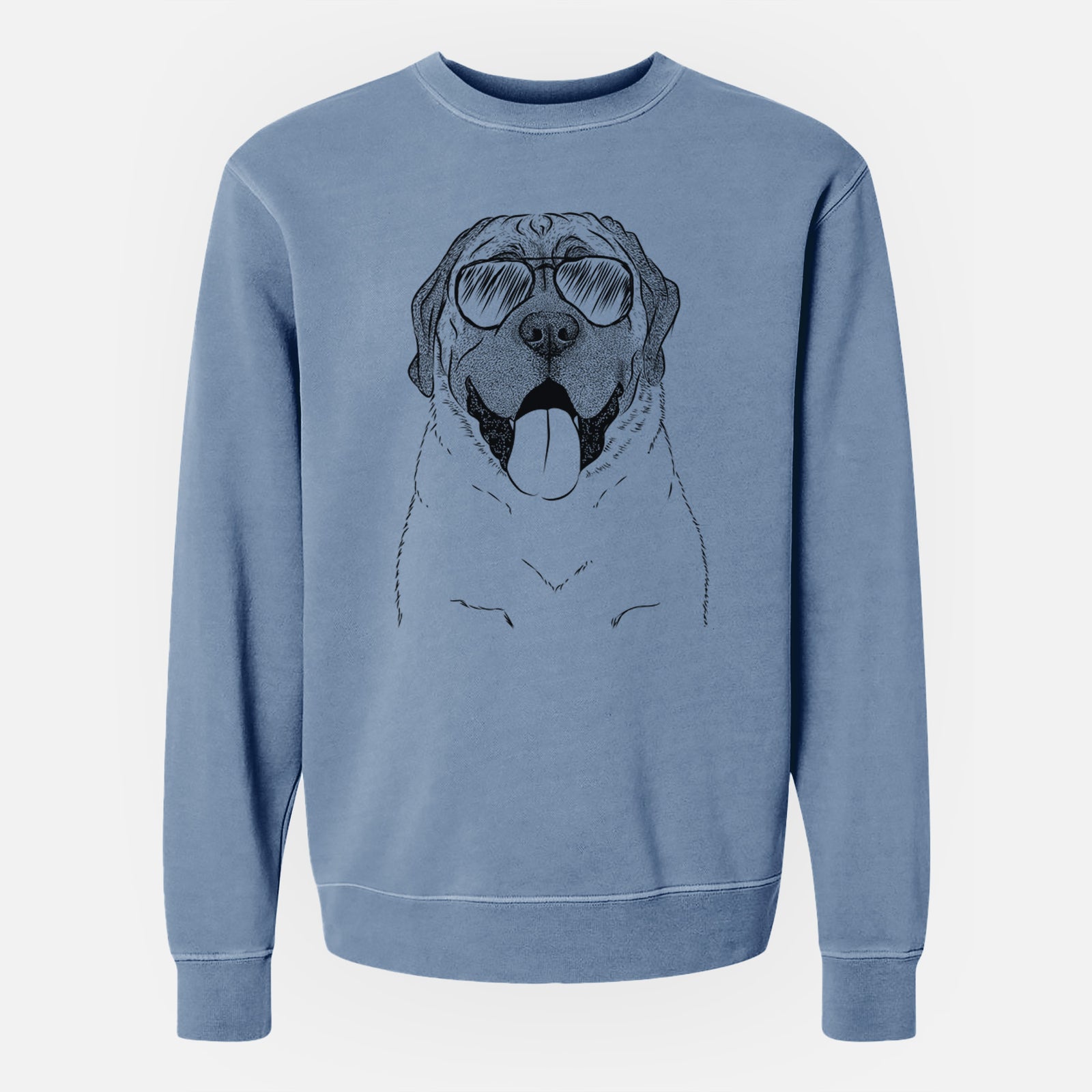 Aviator Remmie the English Mastiff - Unisex Pigment Dyed Crew Sweatshirt