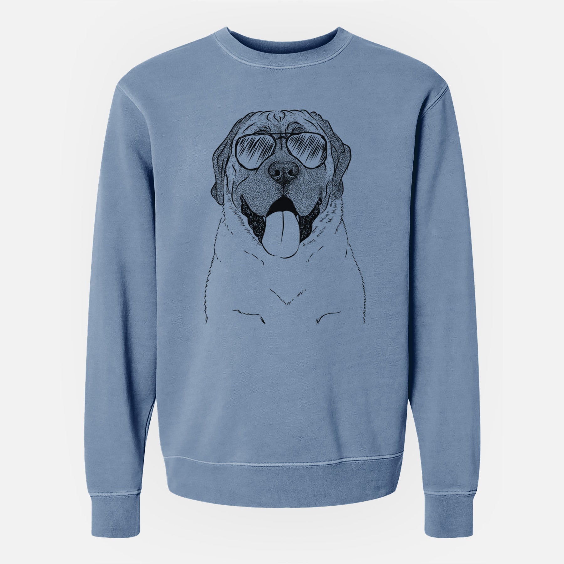 Aviator Remmie the English Mastiff - Unisex Pigment Dyed Crew Sweatshirt