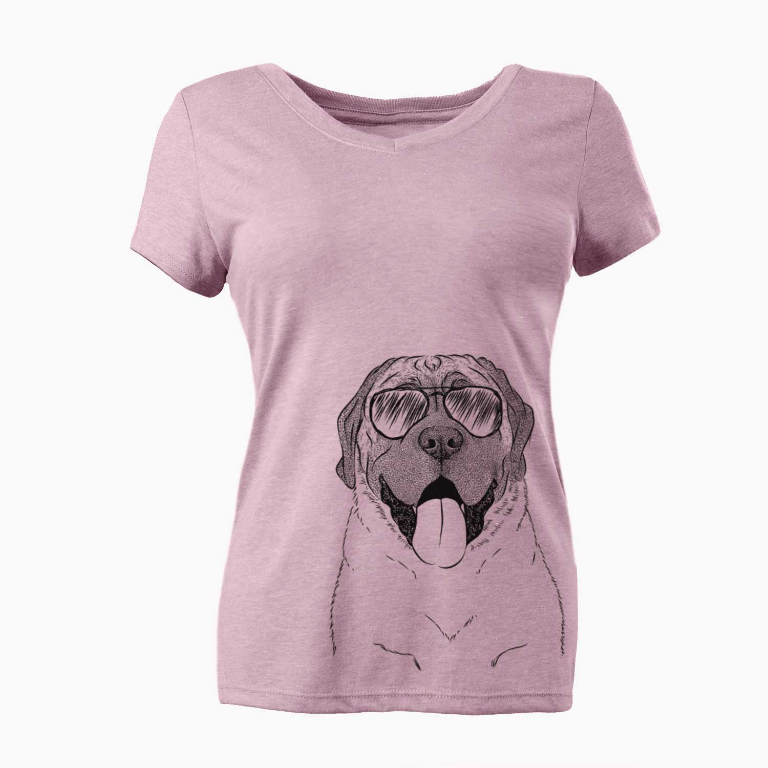 Aviator Remmie the English Mastiff - Women's V-neck Shirt