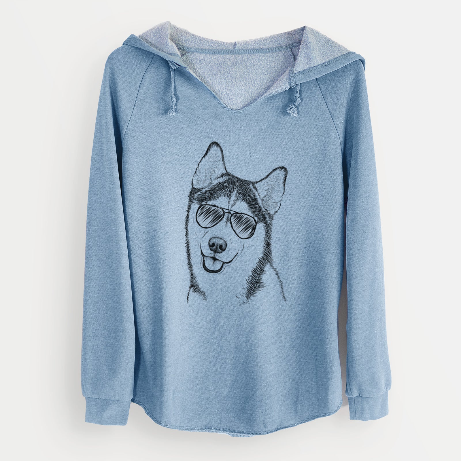 Aviator Remmie the Siberian Husky - Cali Wave Hooded Sweatshirt