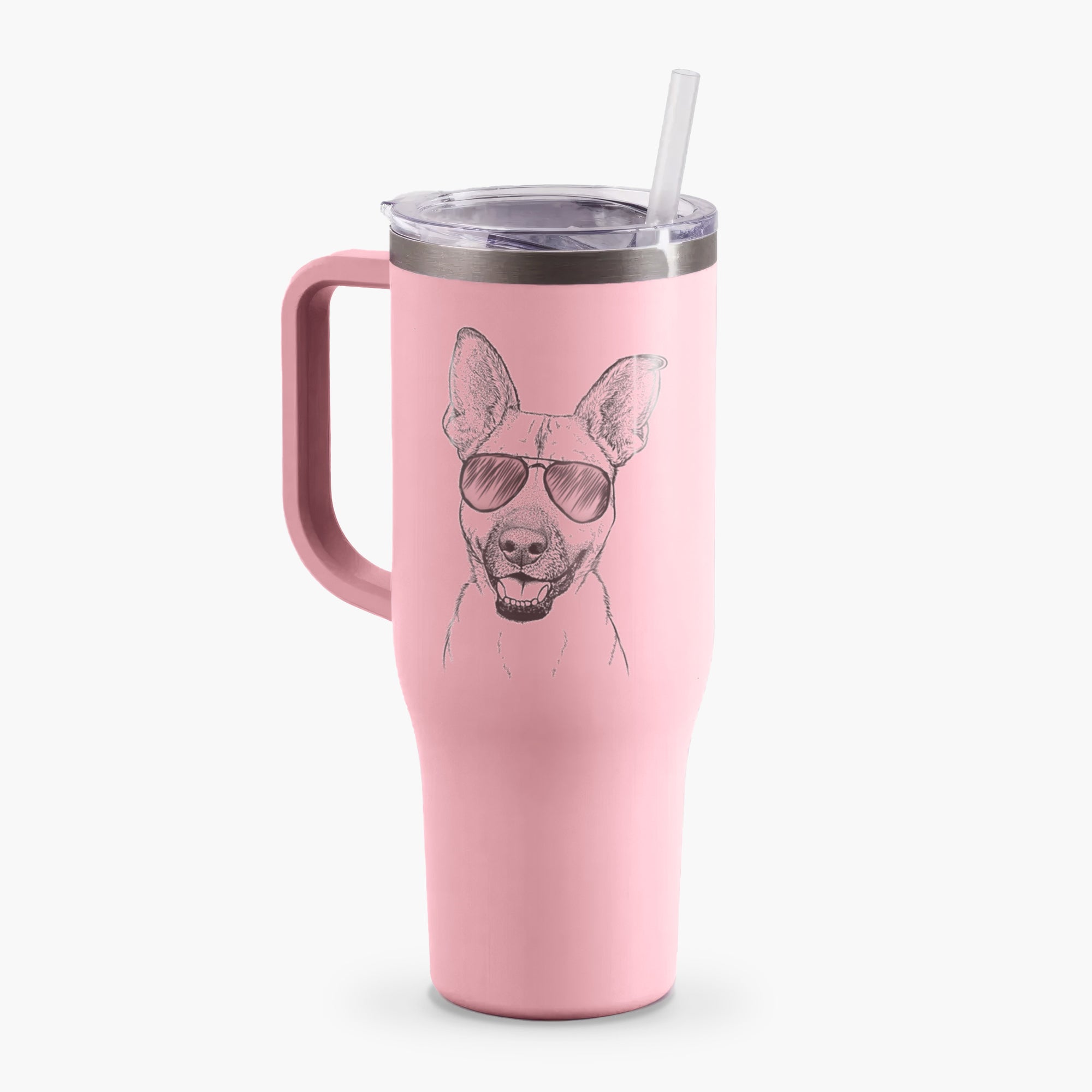 Remus the German Shepherd Mix - 40oz Tumbler with Handle