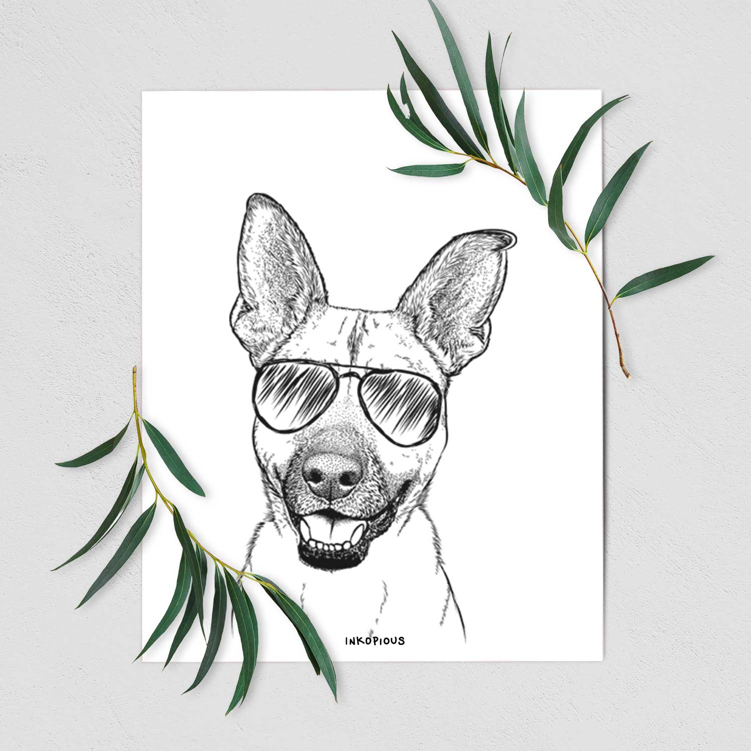 Remus the German Shepherd Mix Art Print