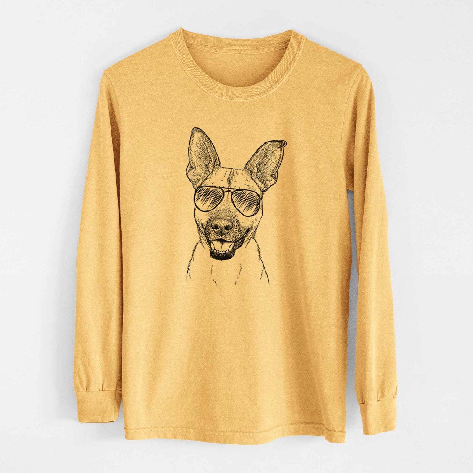Aviators Remus the German Shepherd Mix - Heavyweight 100% Cotton Long Sleeve