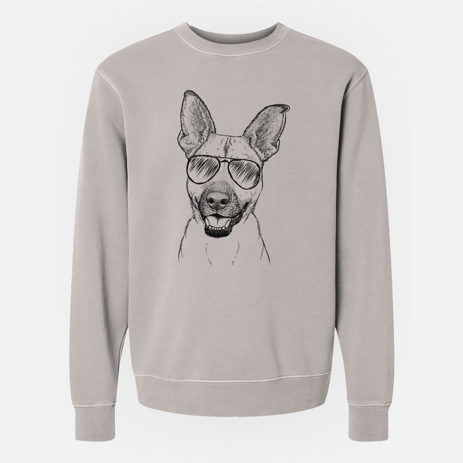 Aviator Remus the German Shepherd Mix - Unisex Pigment Dyed Crew Sweatshirt