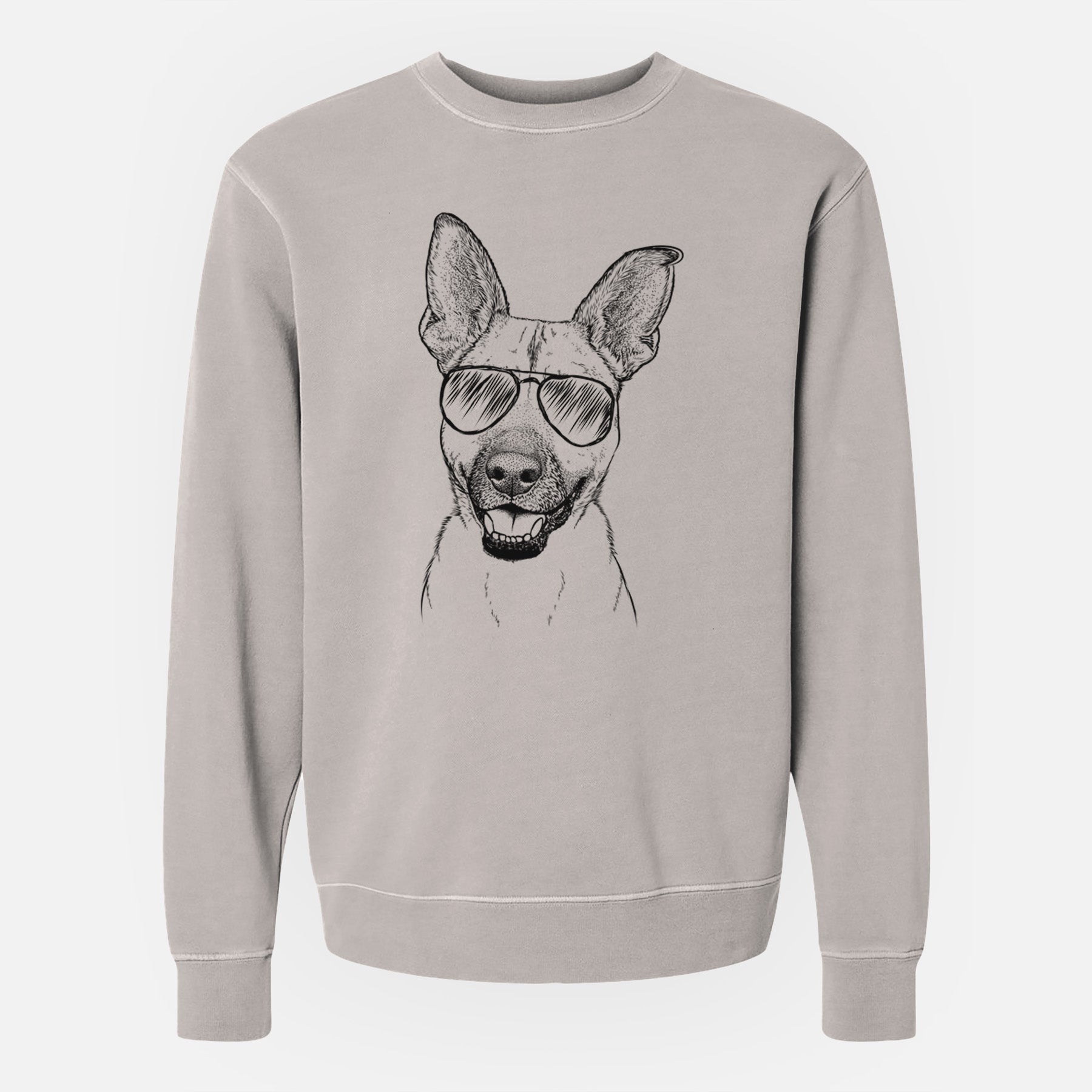 Aviator Remus the German Shepherd Mix - Unisex Pigment Dyed Crew Sweatshirt