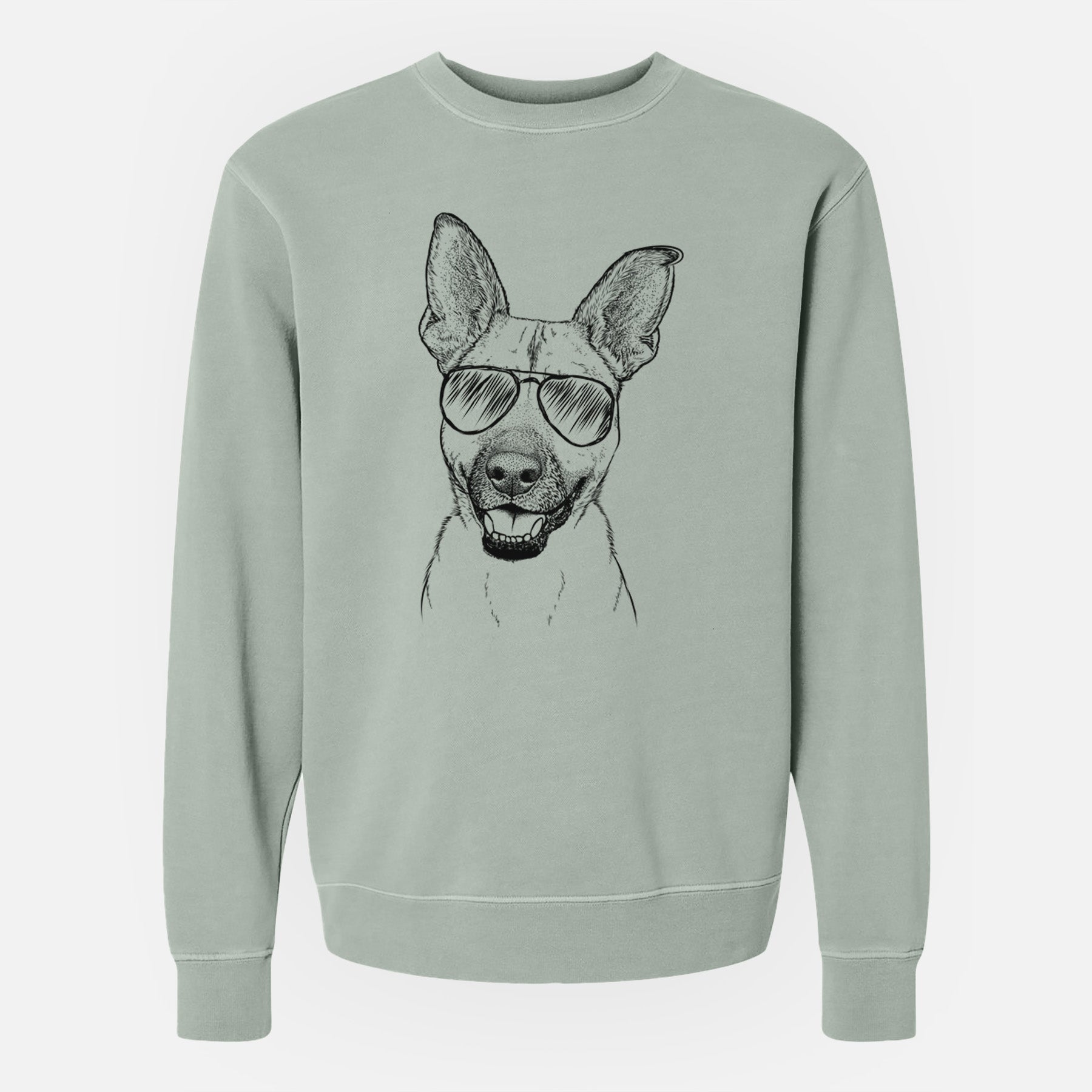 Aviator Remus the German Shepherd Mix - Unisex Pigment Dyed Crew Sweatshirt