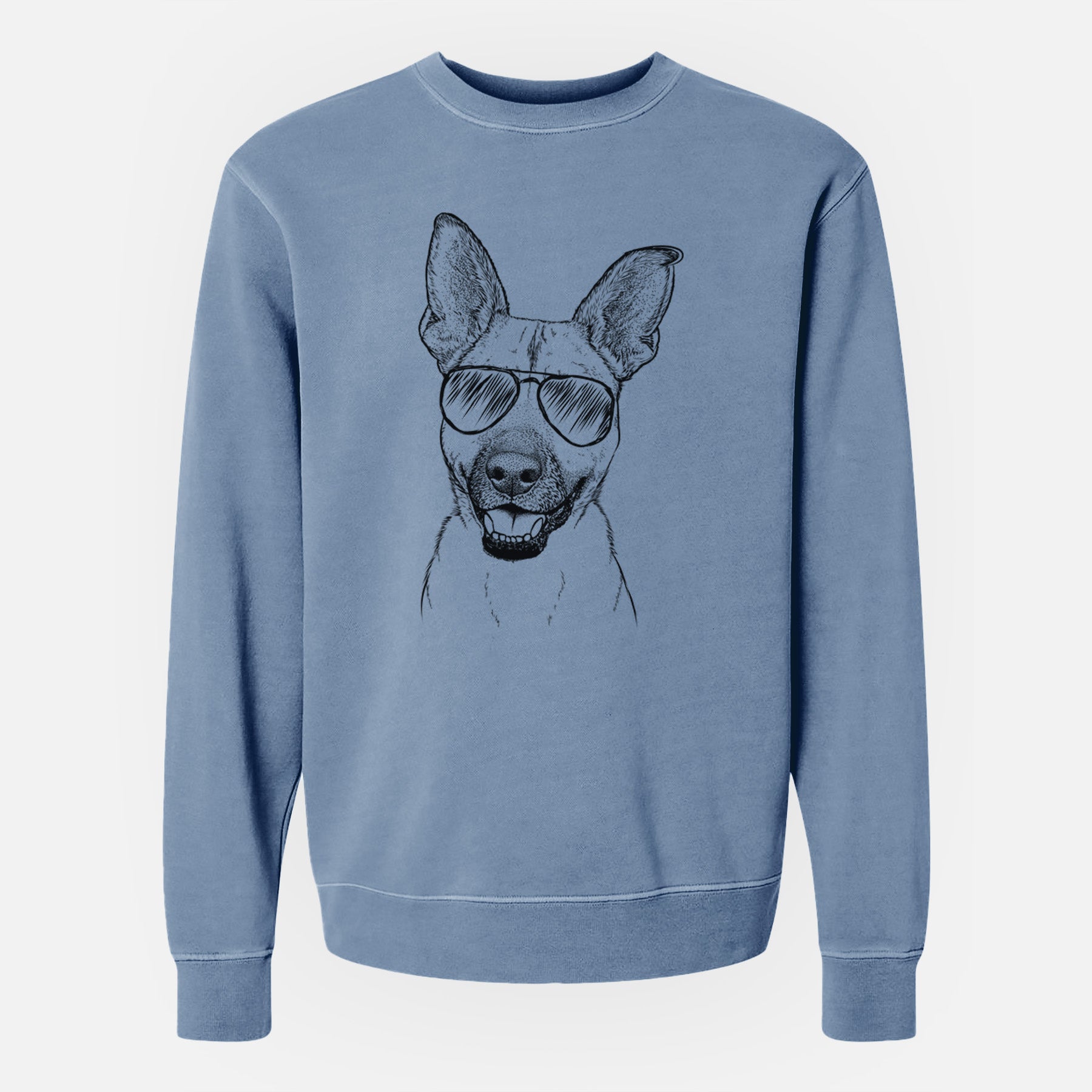 Aviator Remus the German Shepherd Mix - Unisex Pigment Dyed Crew Sweatshirt