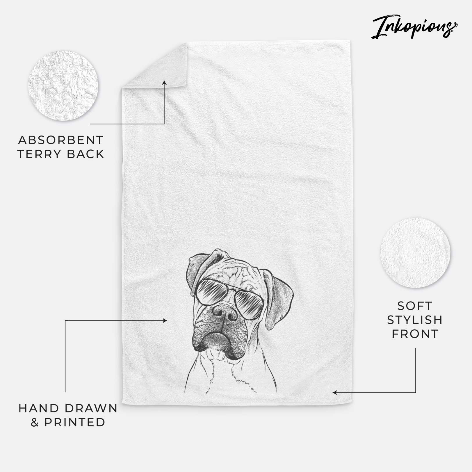 Reuby the Boxer Decorative Hand Towel