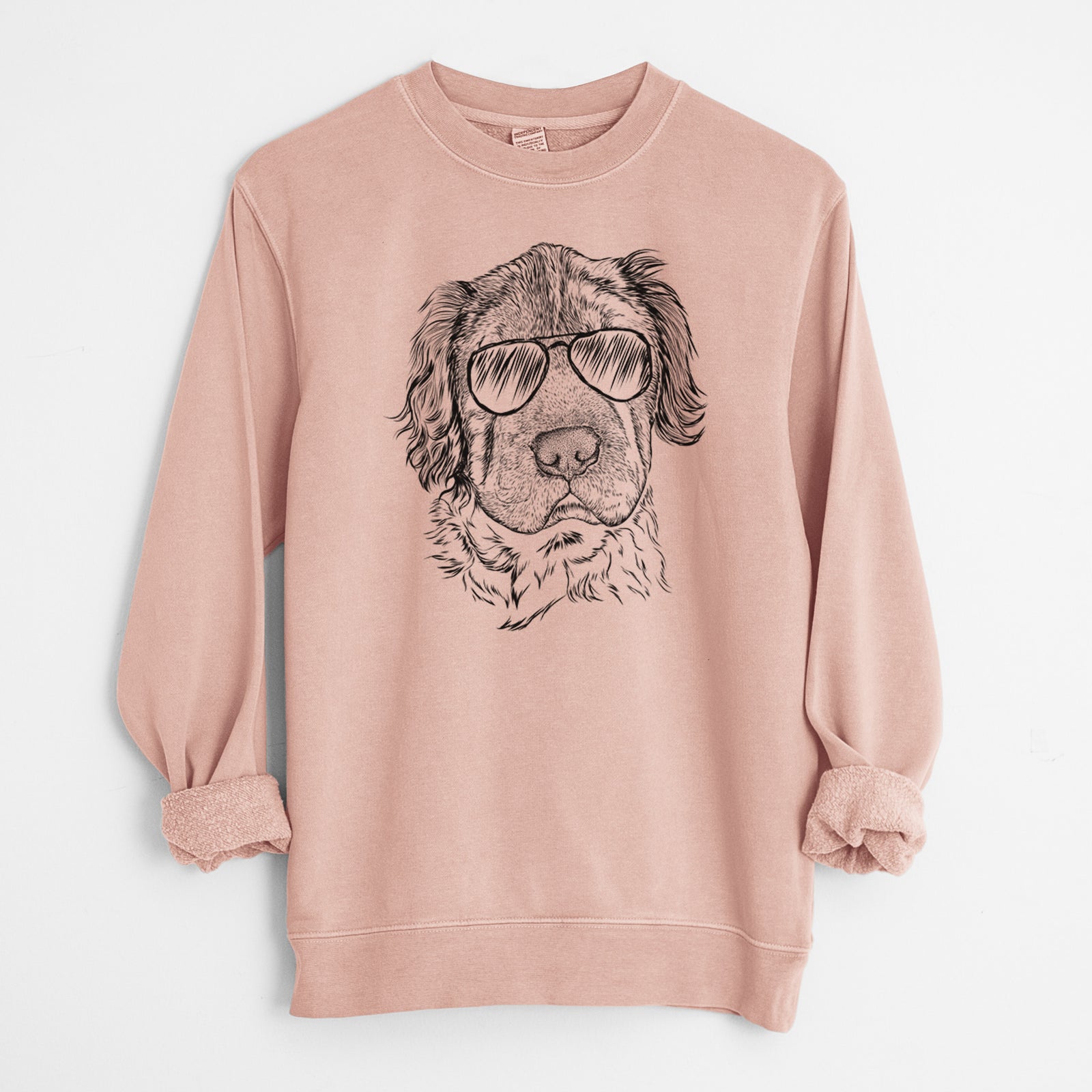 Aviator Rex the Mini Hippo - Unisex Pigment Dyed Crew Sweatshirt