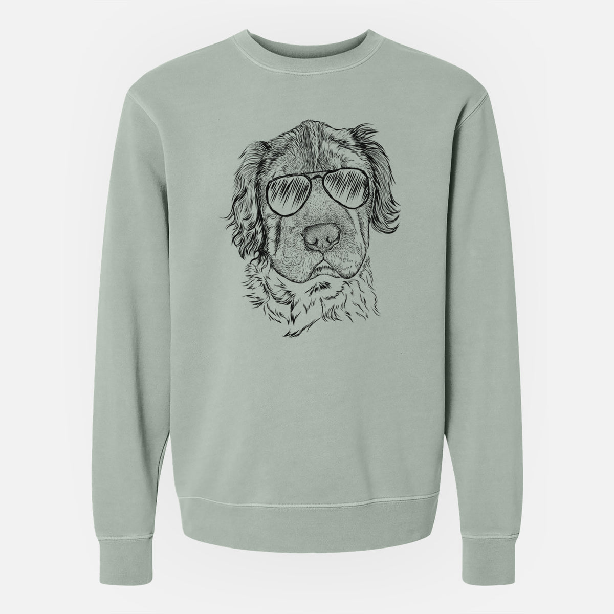 Aviator Rex the Mini Hippo - Unisex Pigment Dyed Crew Sweatshirt