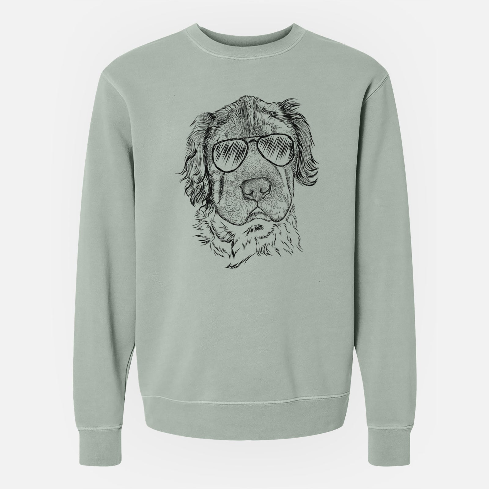 Aviator Rex the Mini Hippo - Unisex Pigment Dyed Crew Sweatshirt