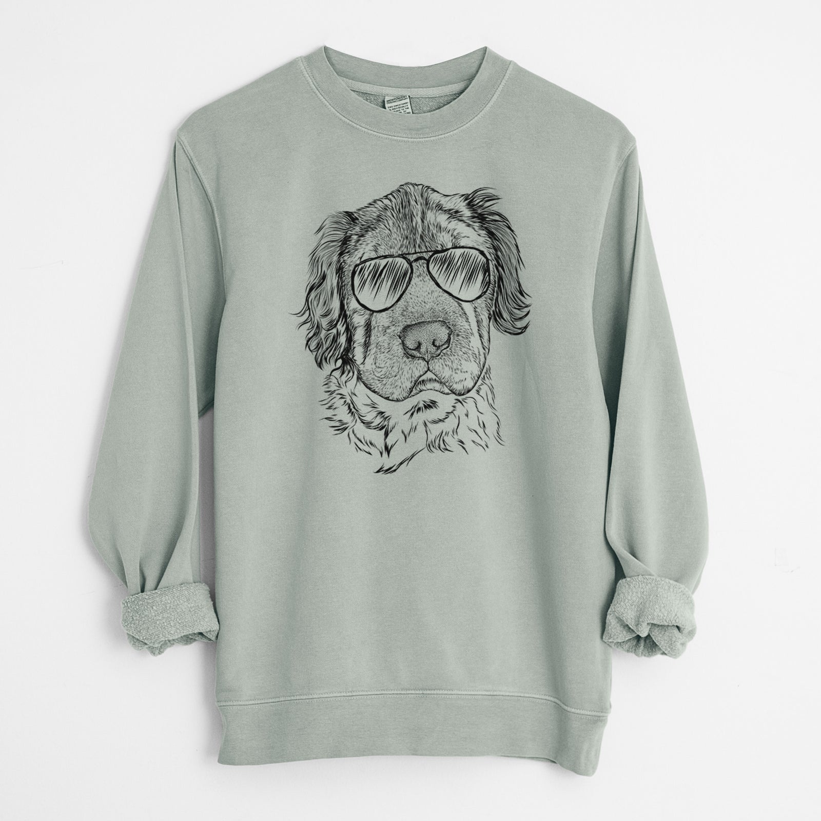 Aviator Rex the Mini Hippo - Unisex Pigment Dyed Crew Sweatshirt