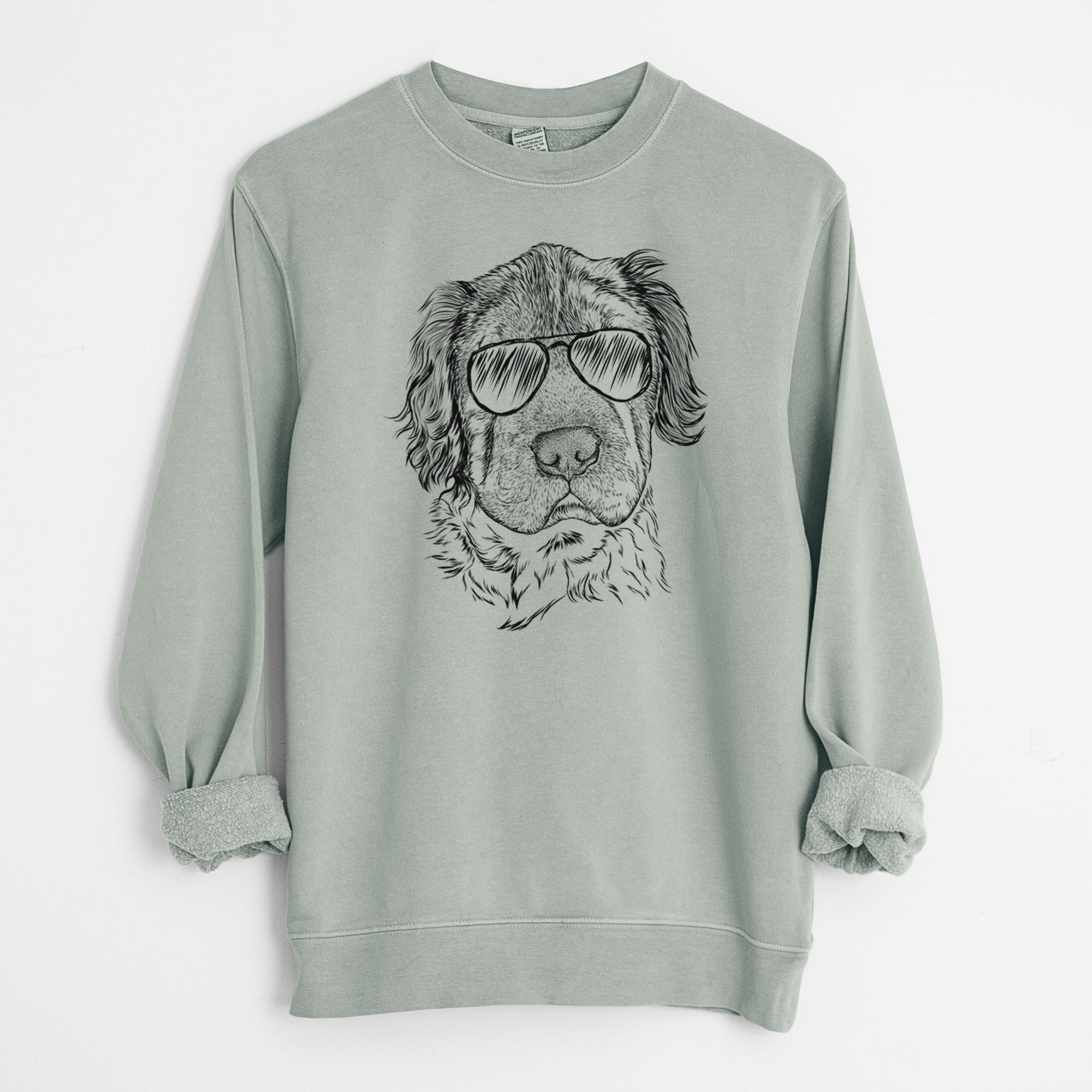 Aviator Rex the Mini Hippo - Unisex Pigment Dyed Crew Sweatshirt