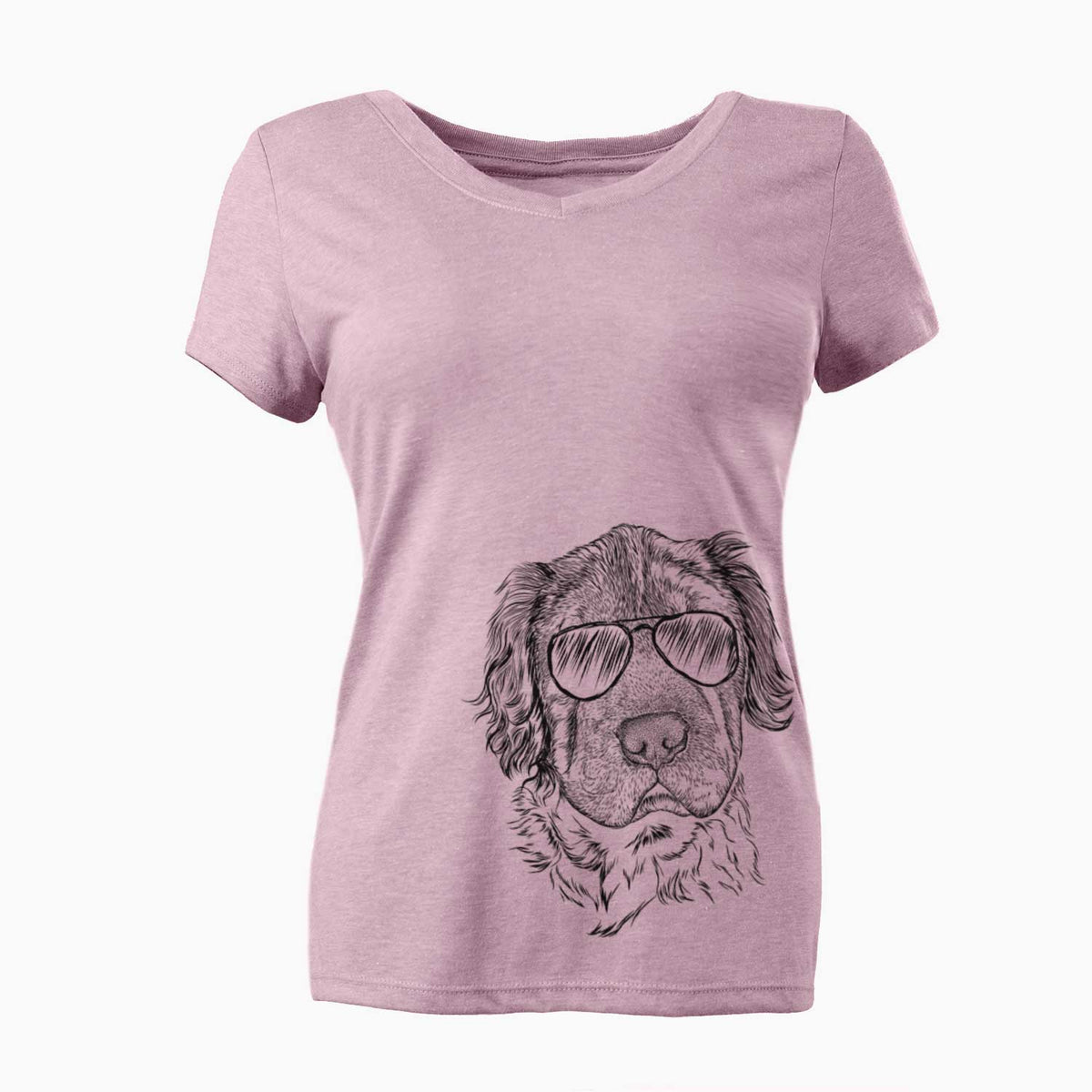 Aviator Rex the Mini Hippo - Women's V-neck Shirt