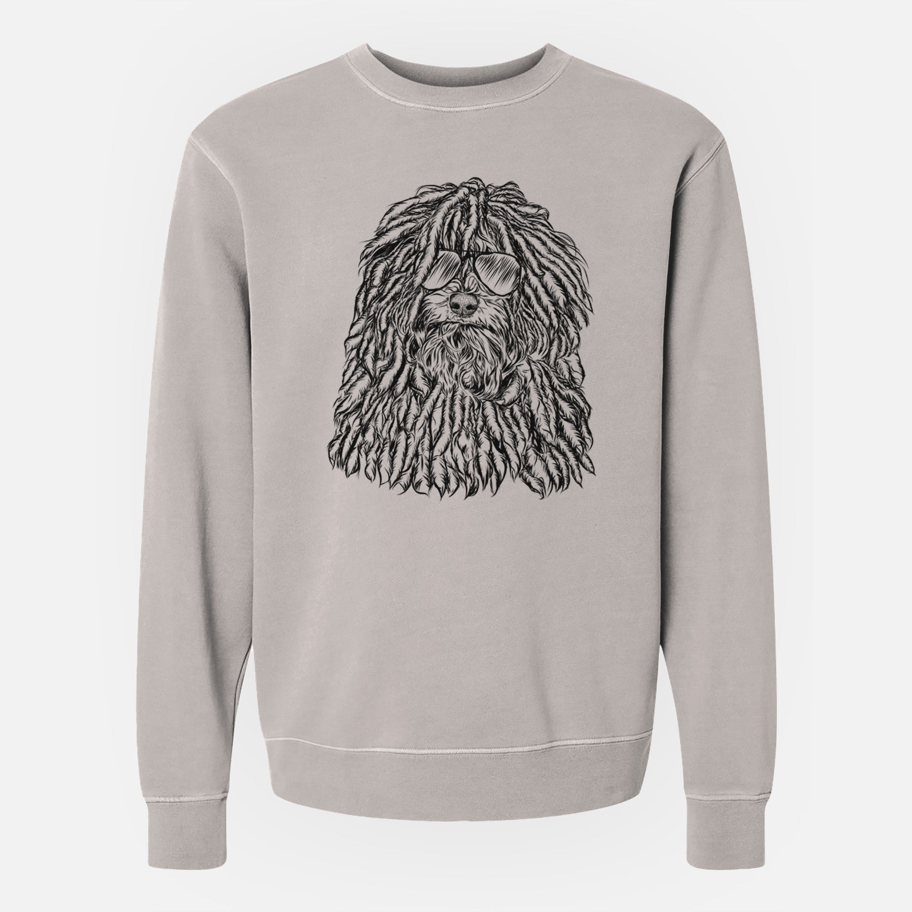 Aviator Rezi the Puli - Unisex Pigment Dyed Crew Sweatshirt