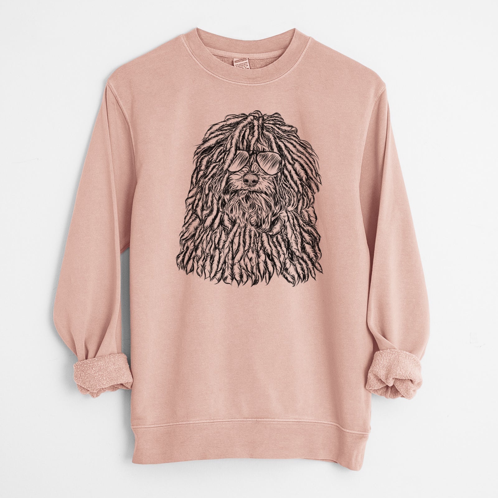 Aviator Rezi the Puli - Unisex Pigment Dyed Crew Sweatshirt