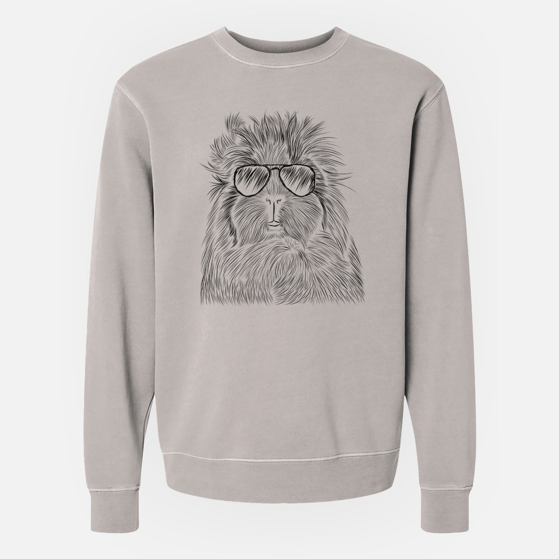 Aviator Rhino the Guinea Pig - Unisex Pigment Dyed Crew Sweatshirt