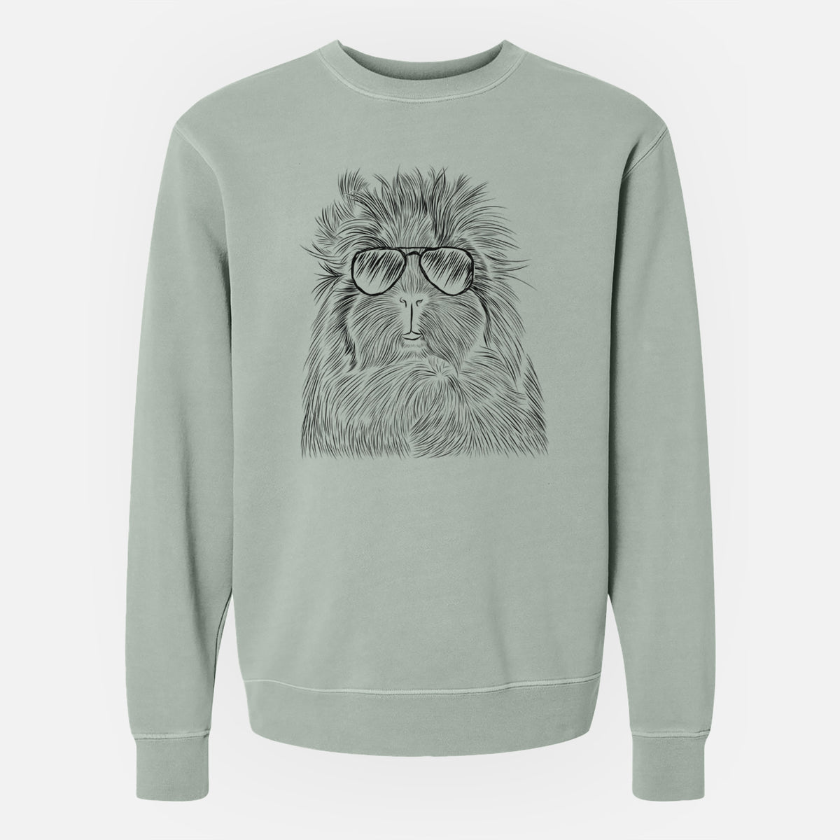 Aviator Rhino the Guinea Pig - Unisex Pigment Dyed Crew Sweatshirt