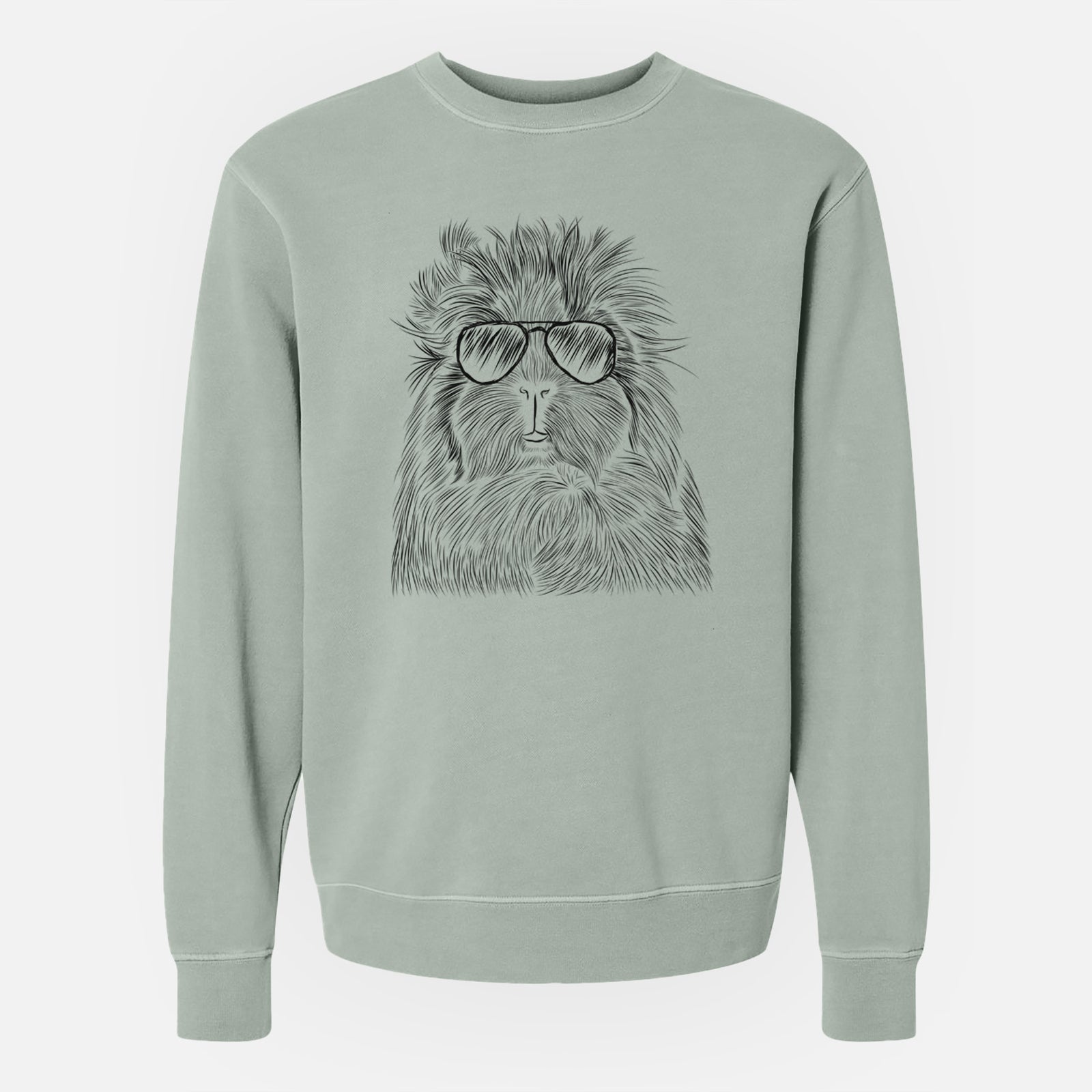 Aviator Rhino the Guinea Pig - Unisex Pigment Dyed Crew Sweatshirt