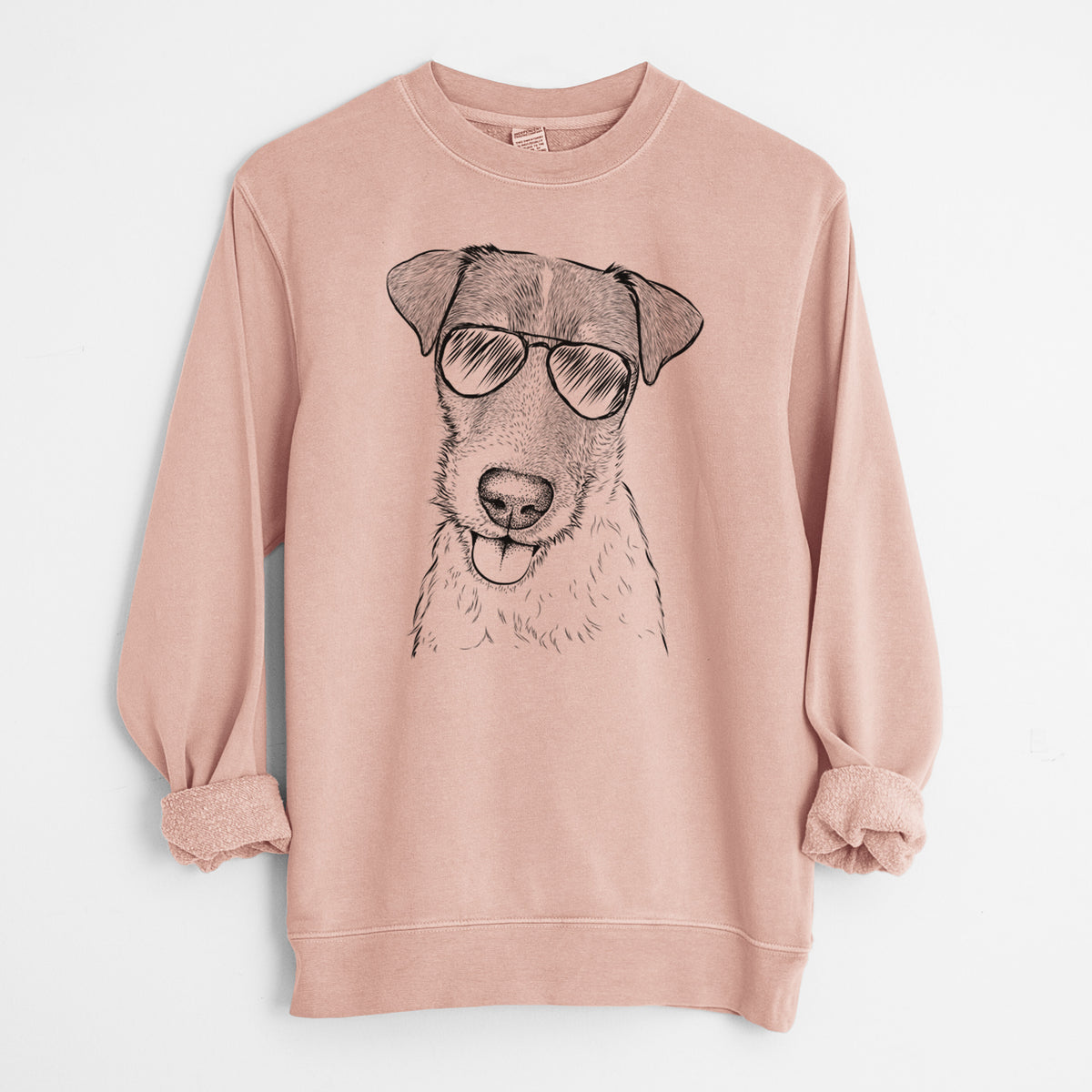 Aviator Rider the Parson Russell Terrier - Unisex Pigment Dyed Crew Sweatshirt