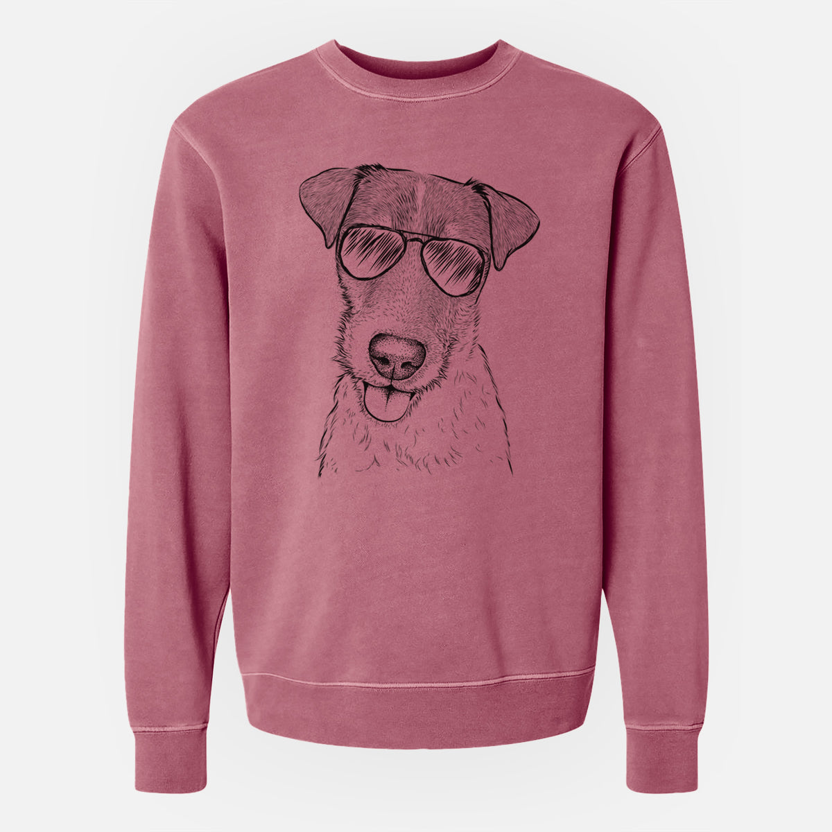 Aviator Rider the Parson Russell Terrier - Unisex Pigment Dyed Crew Sweatshirt