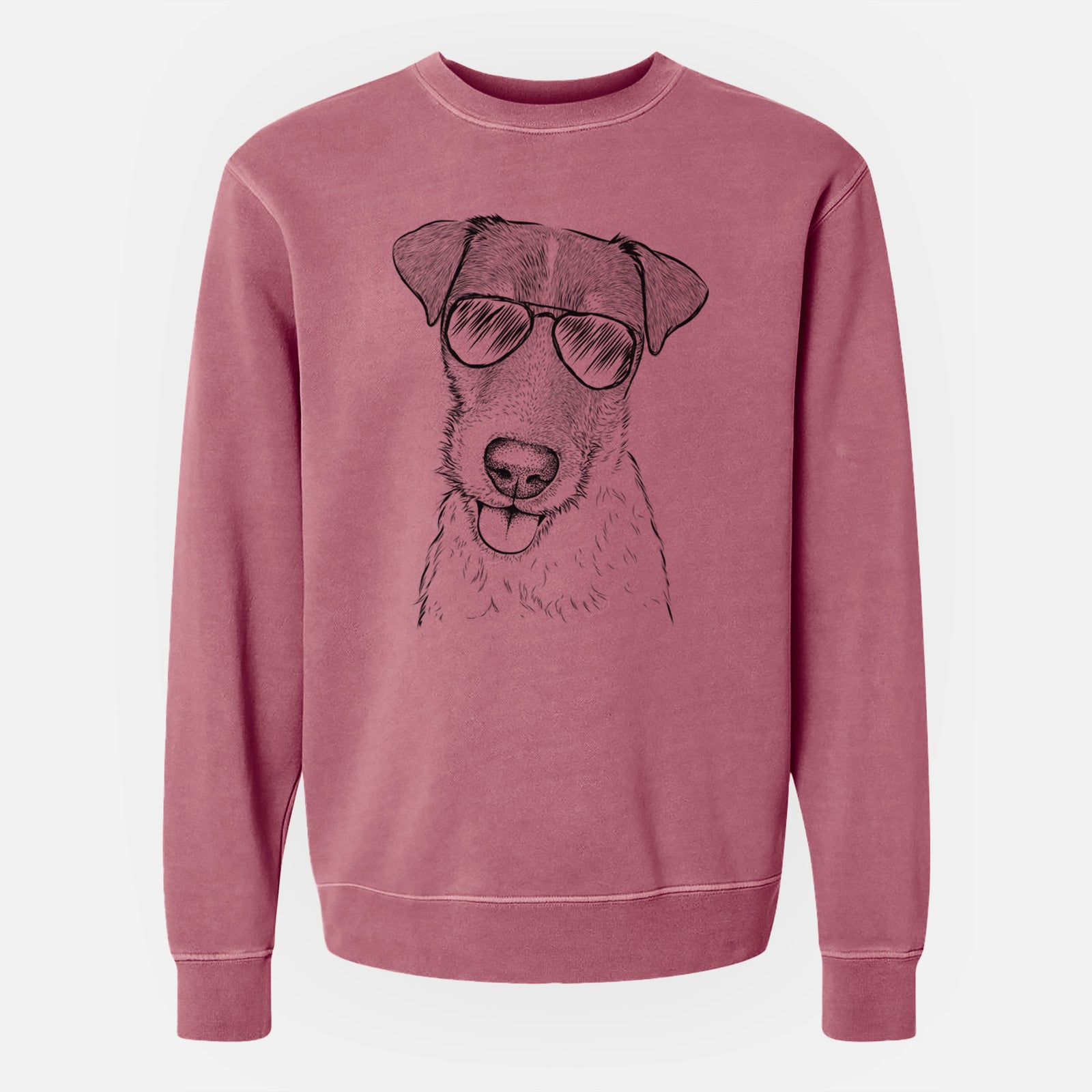 Aviator Rider the Parson Russell Terrier - Unisex Pigment Dyed Crew Sweatshirt