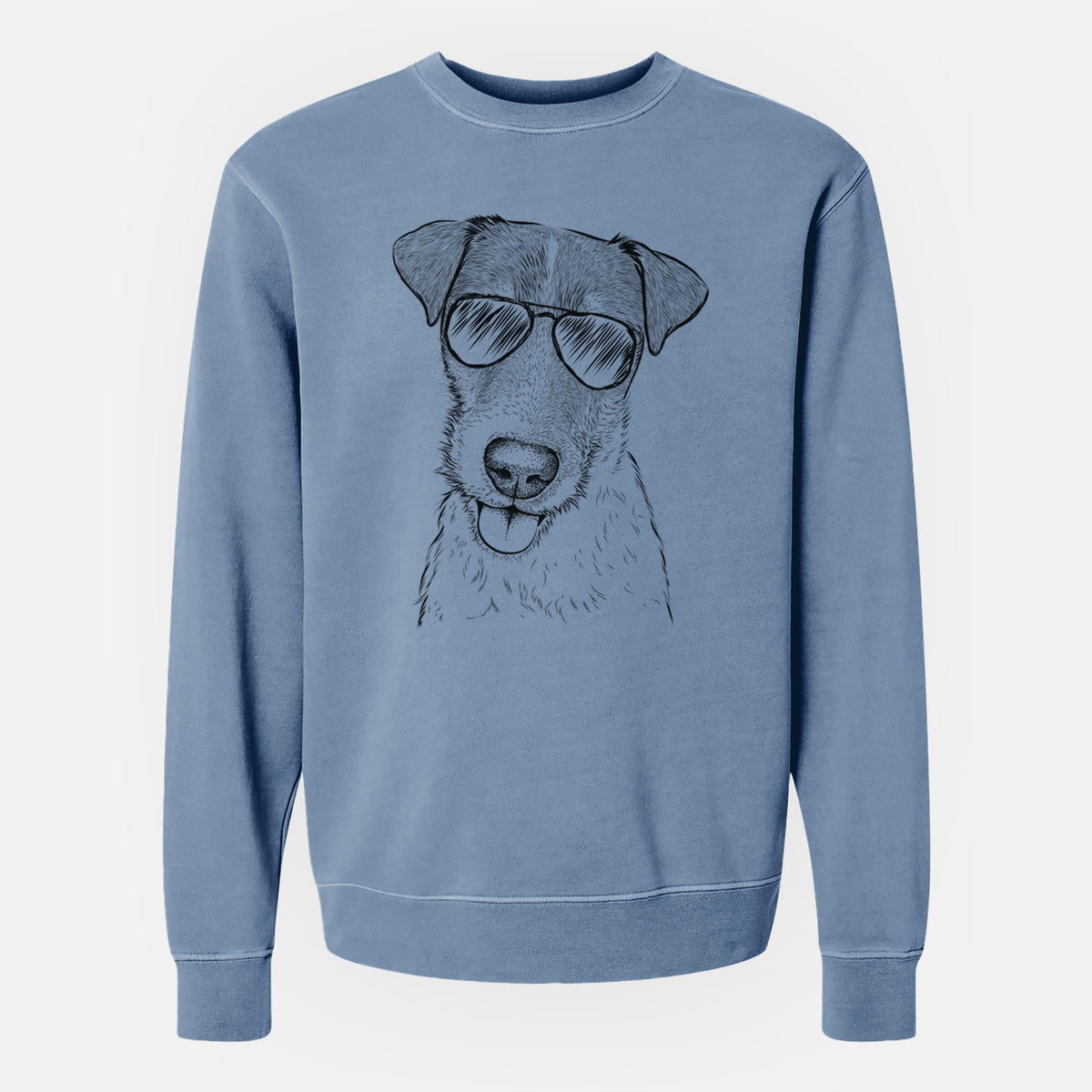 Aviator Rider the Parson Russell Terrier - Unisex Pigment Dyed Crew Sweatshirt