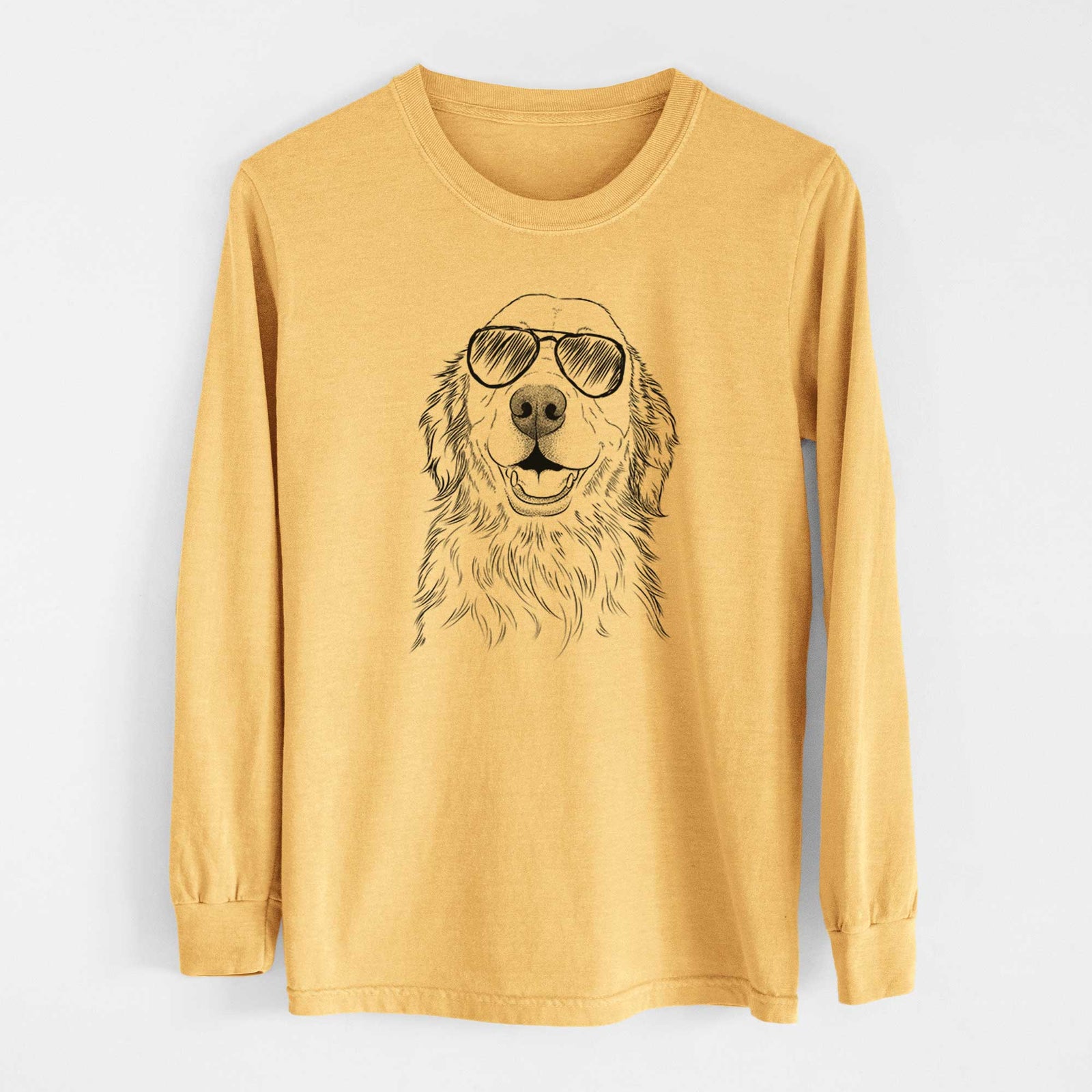 Aviators Ridge the Golden Retriever - Heavyweight 100% Cotton Long Sleeve