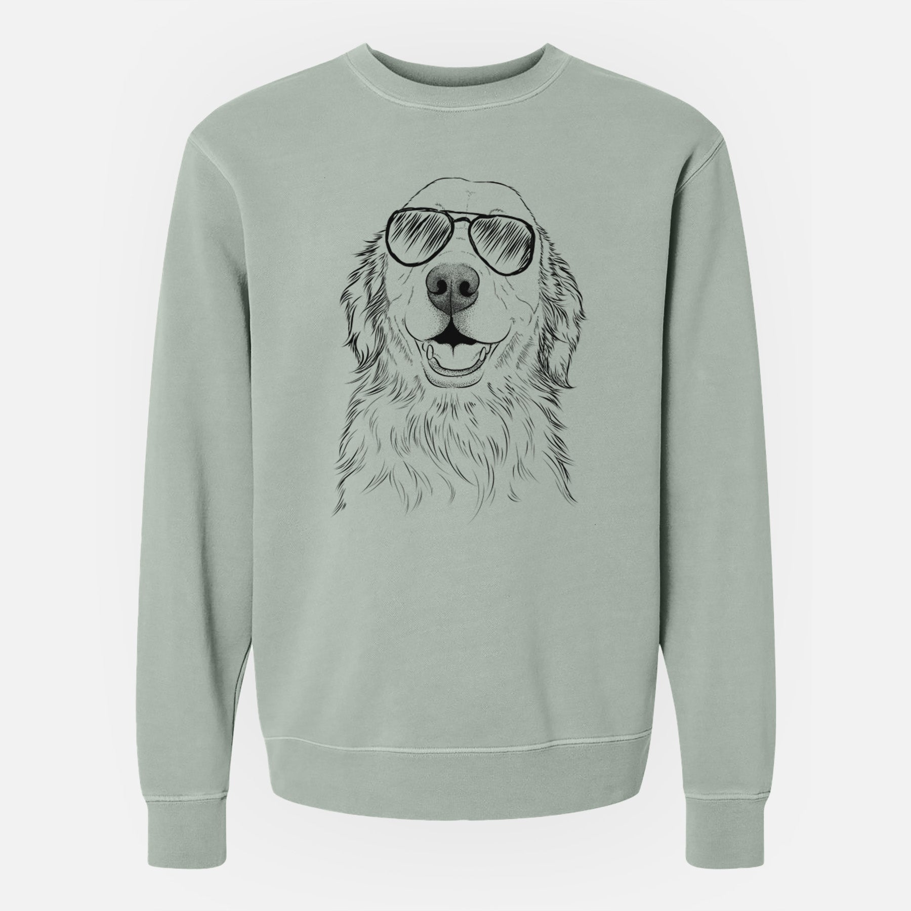 Aviator Ridge the Golden Retriever - Unisex Pigment Dyed Crew Sweatshirt