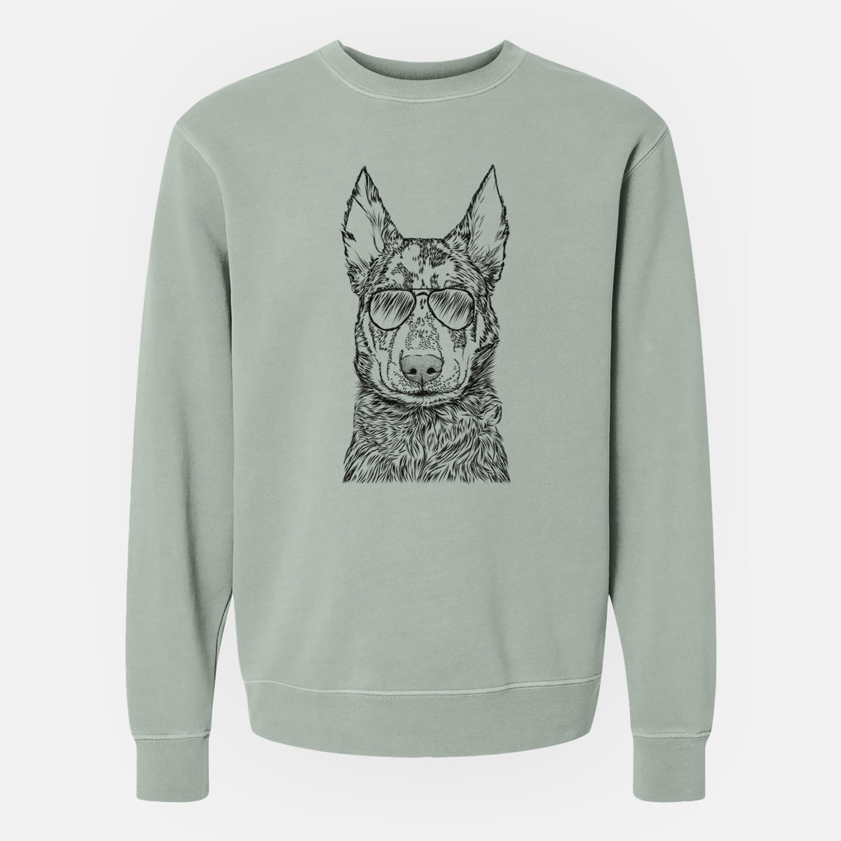 Aviator Riggs the Beauceron - Unisex Pigment Dyed Crew Sweatshirt