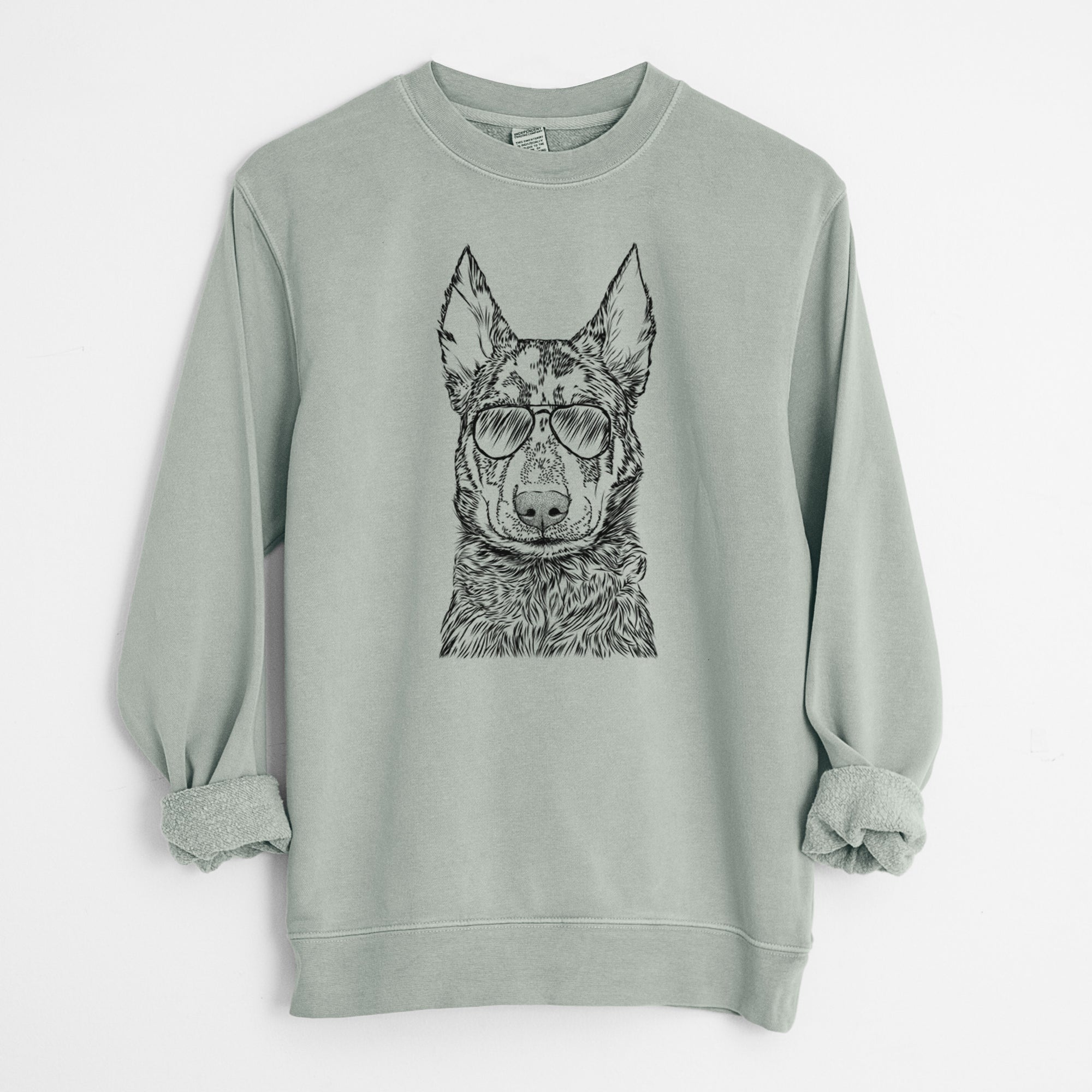 Aviator Riggs the Beauceron - Unisex Pigment Dyed Crew Sweatshirt